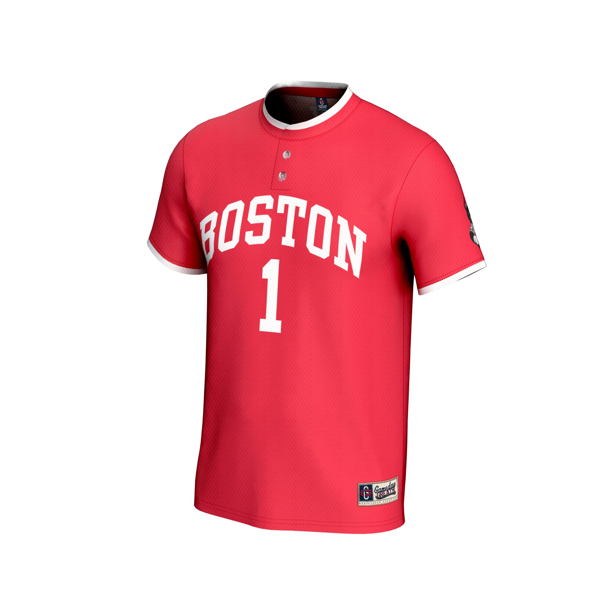 Boston University Youth Lightweight Collegiate Softball Fashion Jersey Scarlet - front view