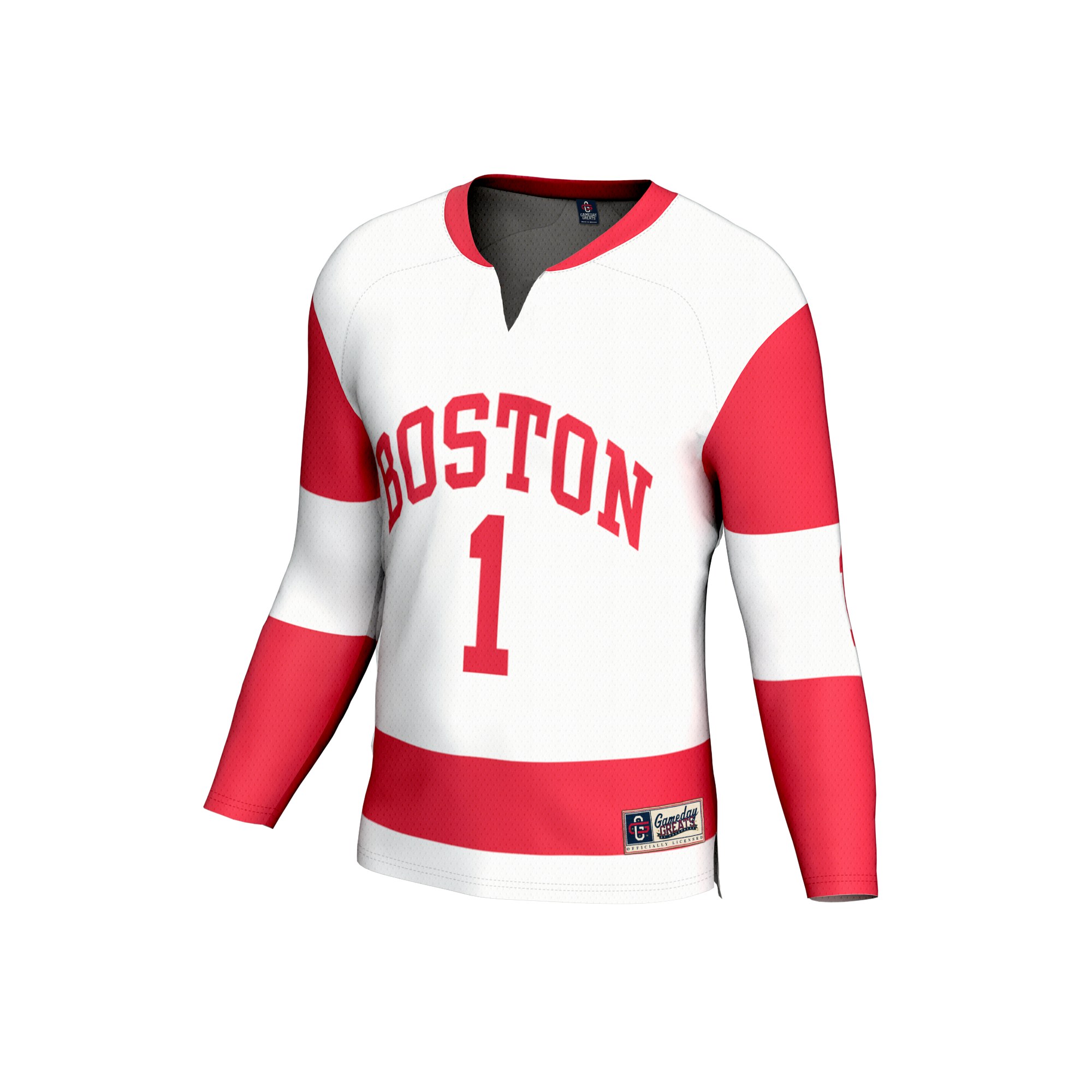 Boston University Youth Lightweight Collegiate Women's Hockey Fashion Jersey White - front view