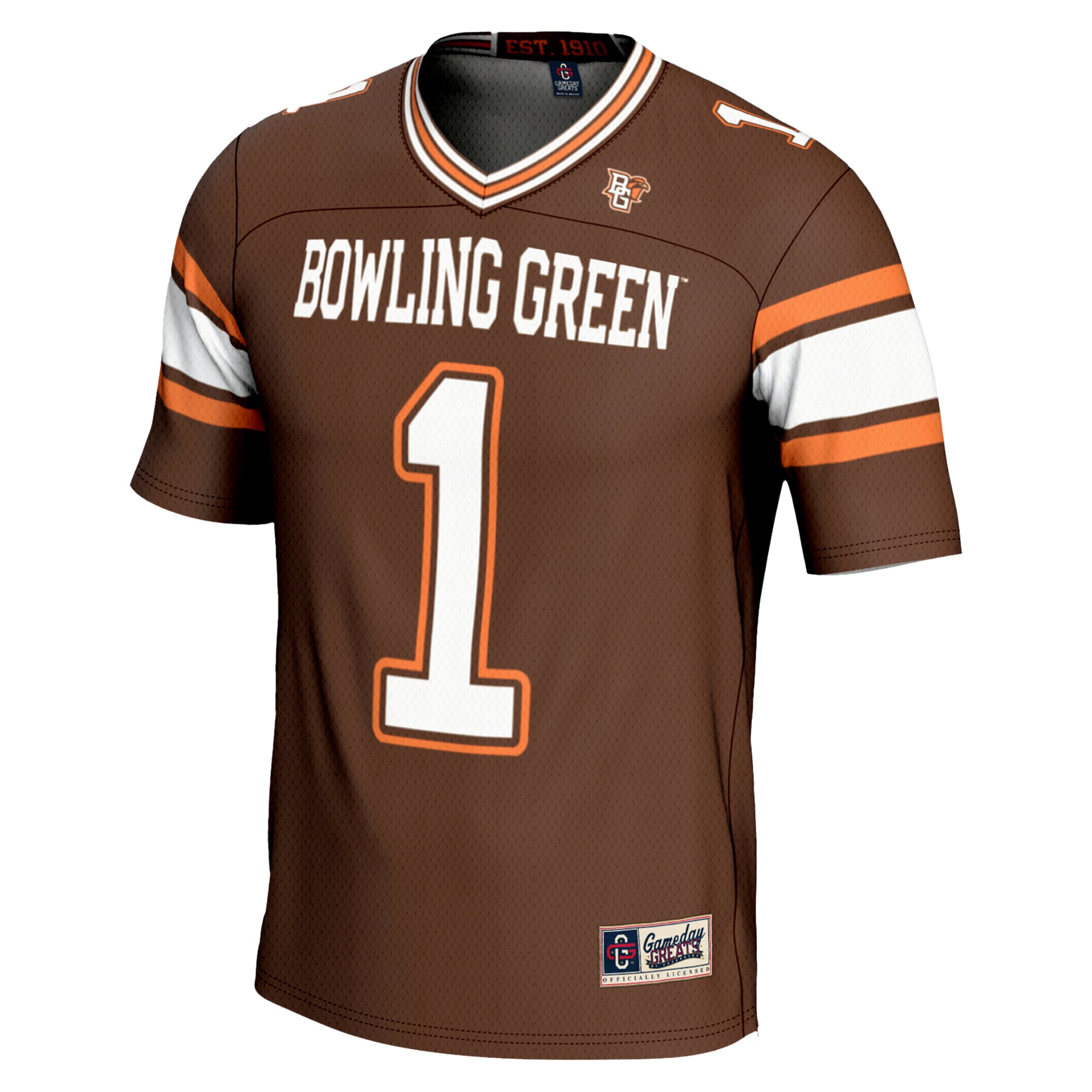 #1 Bowling Green St. Falcons Endzone Football Jersey Brown - back view