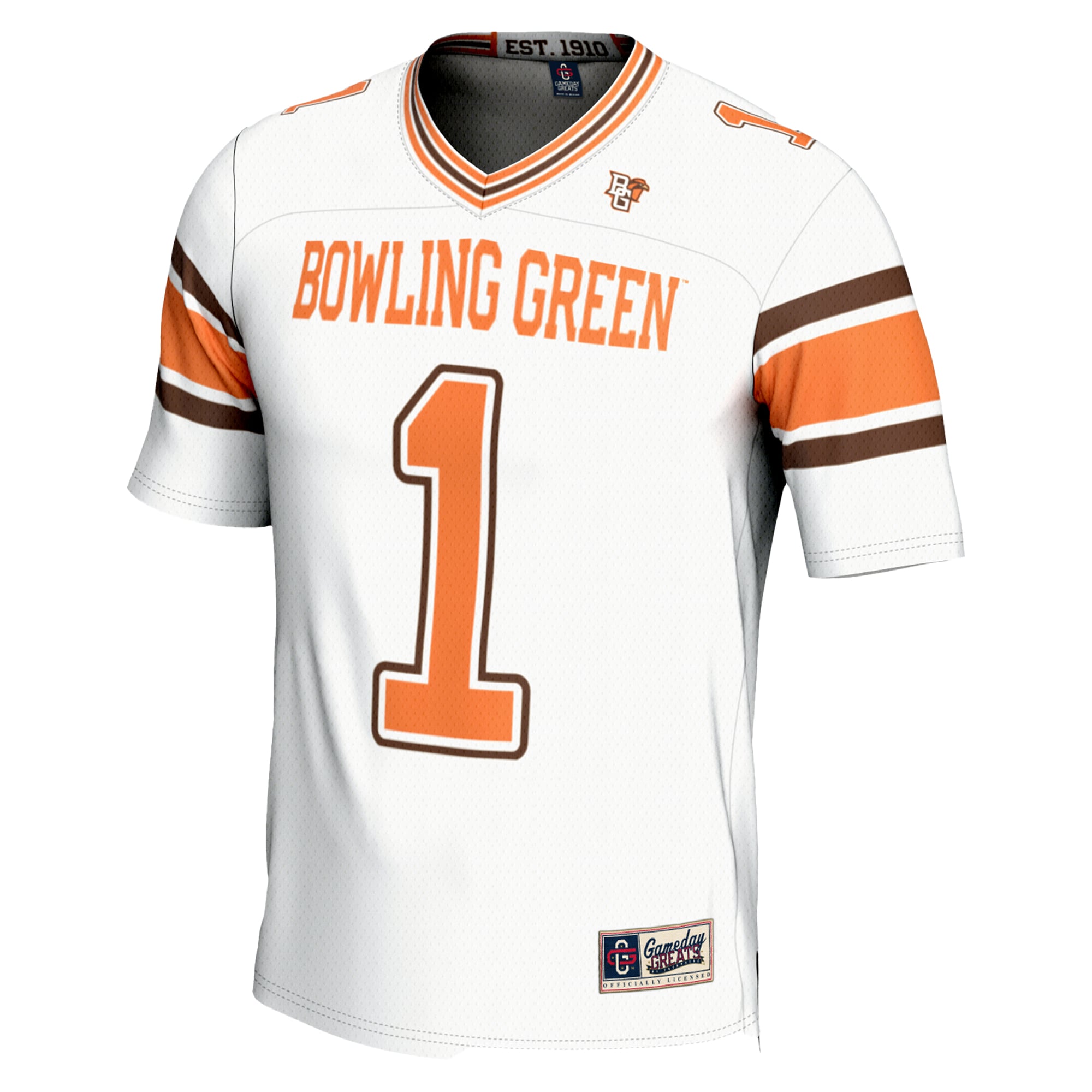 #1 Bowling Green St. Falcons Endzone Football Jersey White - back view