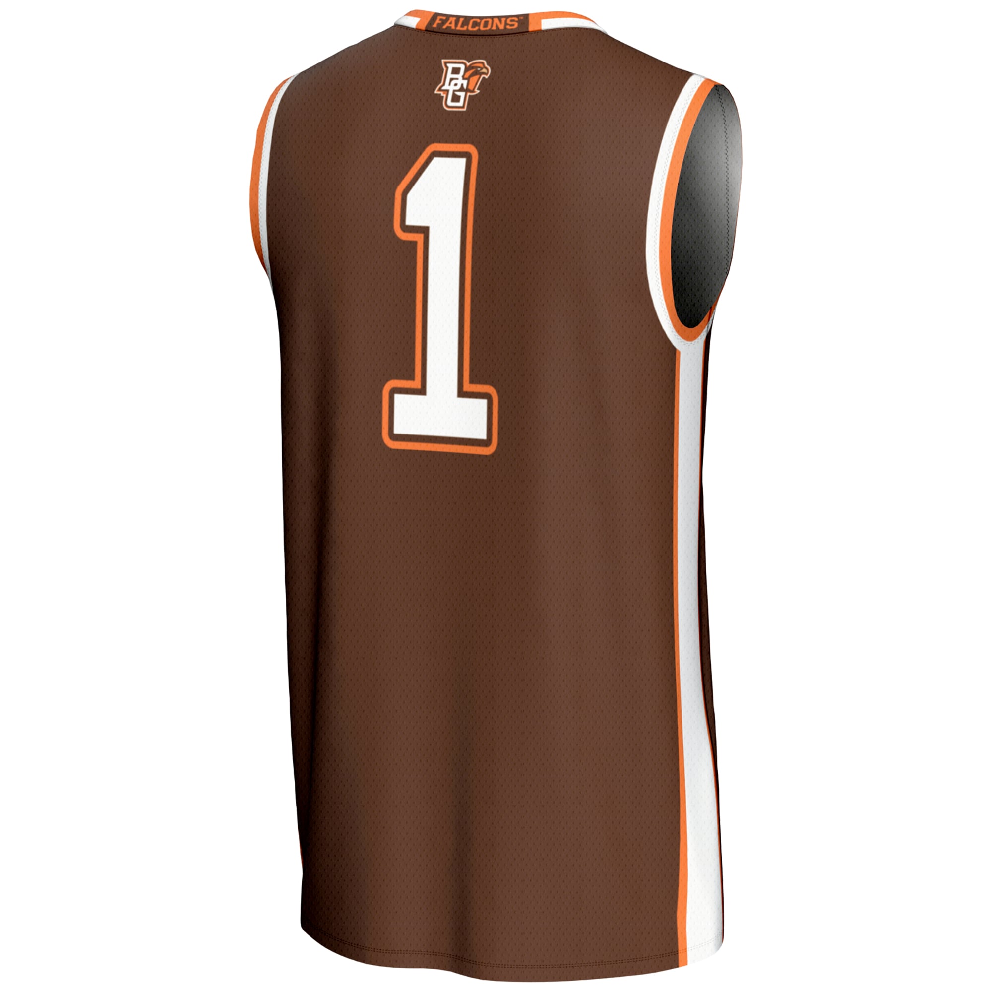 #1 Bowling Green St. Falcons Lightweight Basketball Jersey Brown - back view