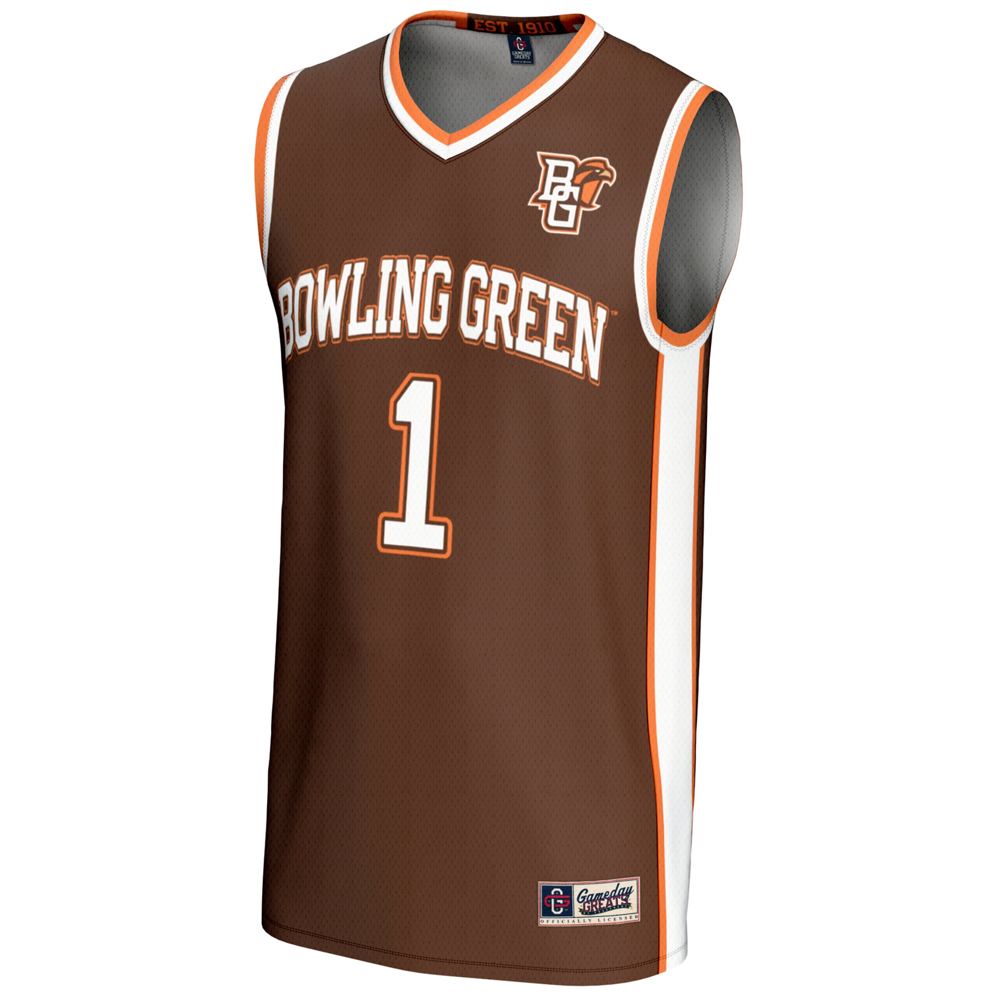 #1 Bowling Green St. Falcons Lightweight Basketball Jersey Brown - front view