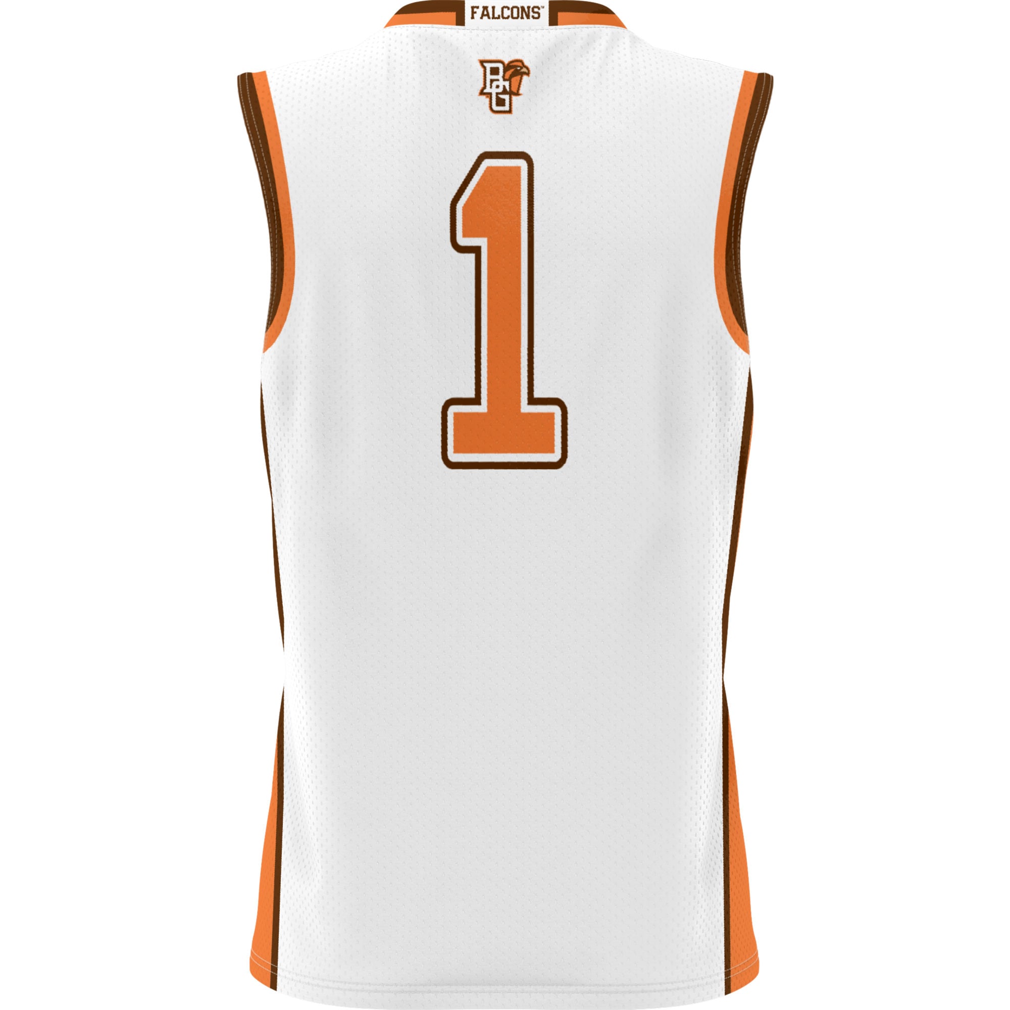 #1 Bowling Green St. Falcons Unisex Lightweight Basketball Jersey White - back view