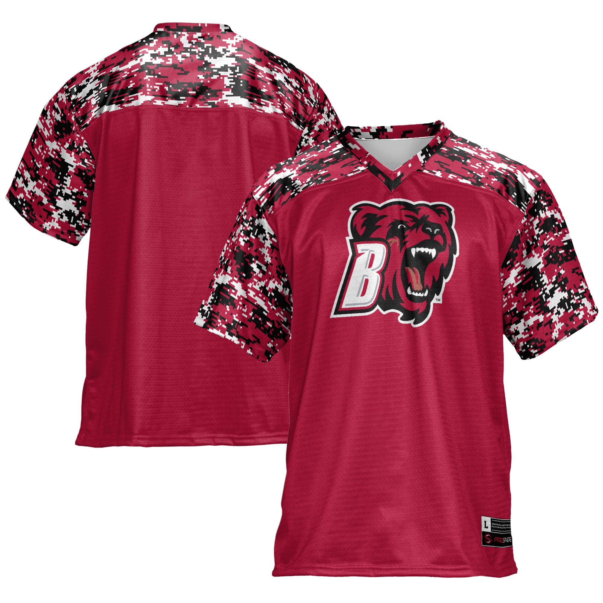 Bridgewater State Bears Football Jersey Red - front and back view
