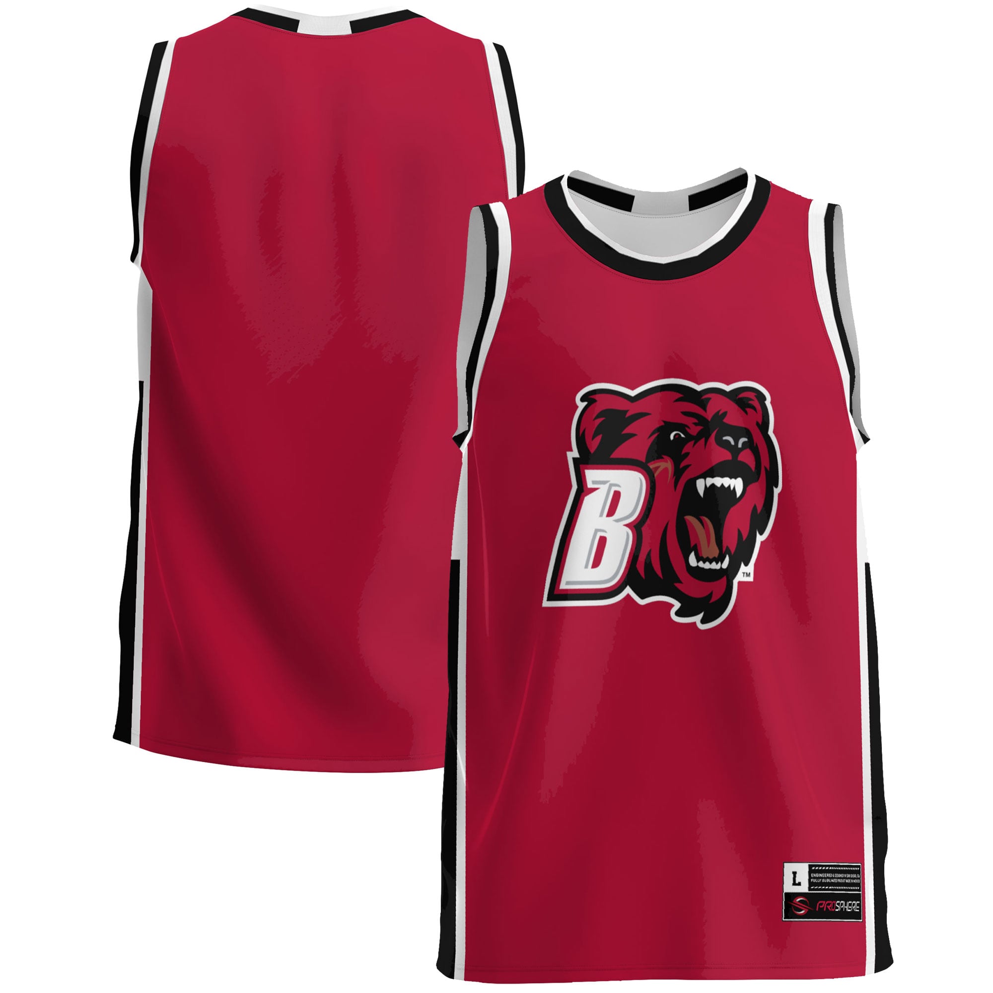 Bridgewater State Bears Lightweight Basketball Jersey Red - front and back view