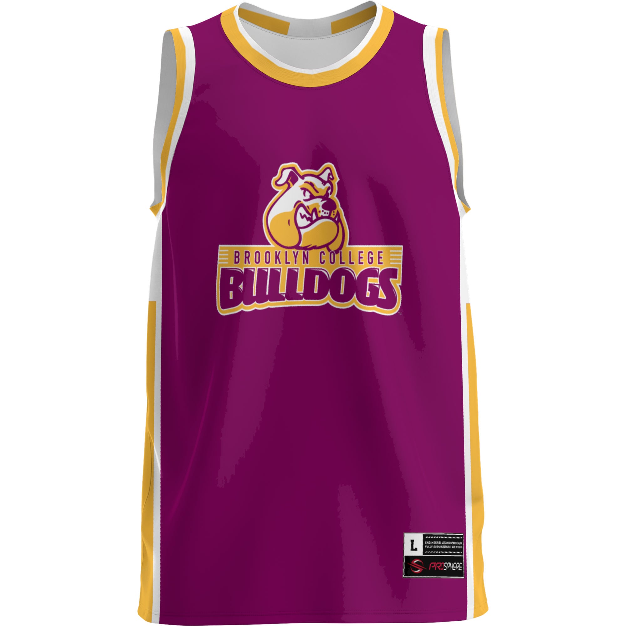 Brooklyn College Bulldogs Lightweight Basketball Jersey Maroon - front view