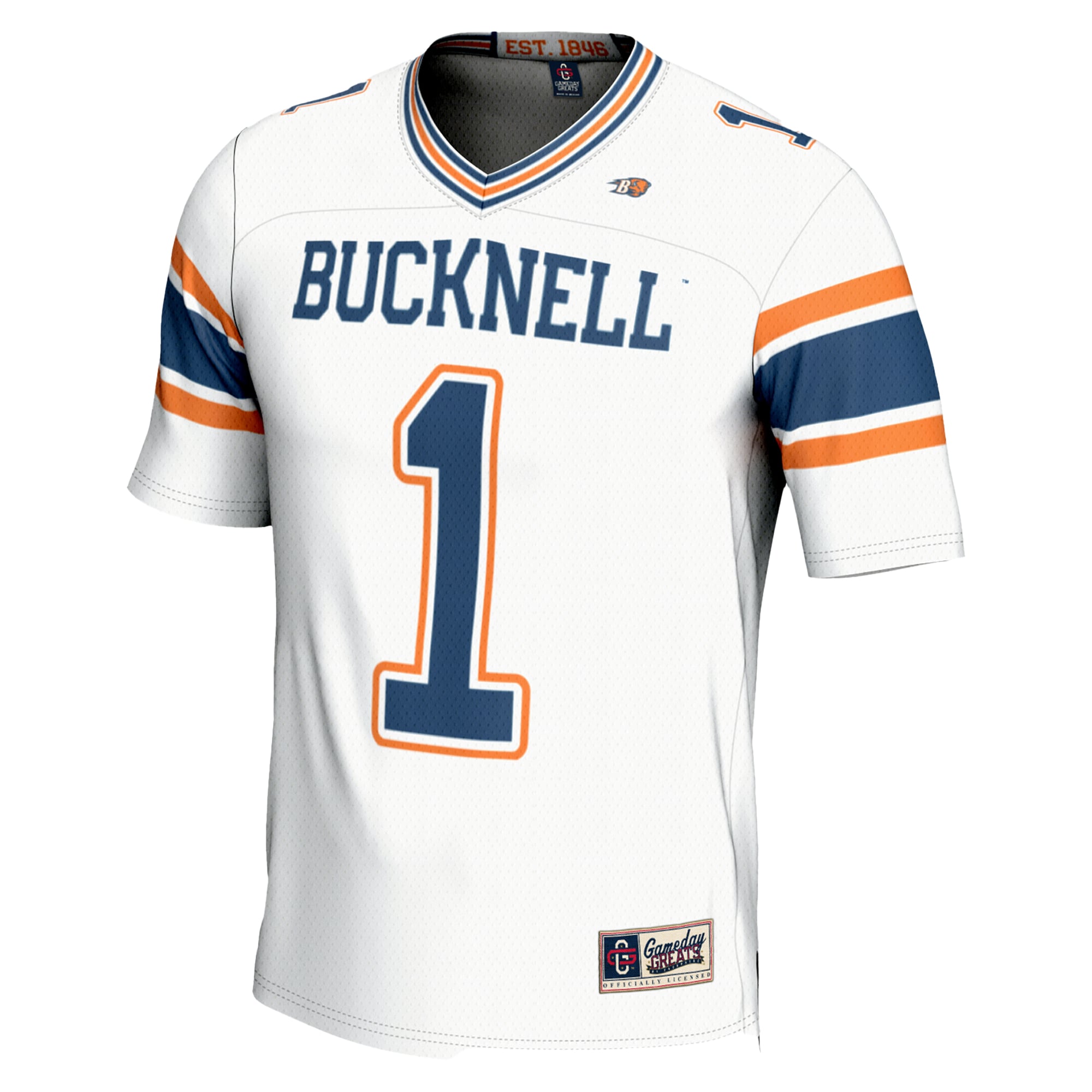 #1 Bucknell Bison Endzone Football Jersey White - back view