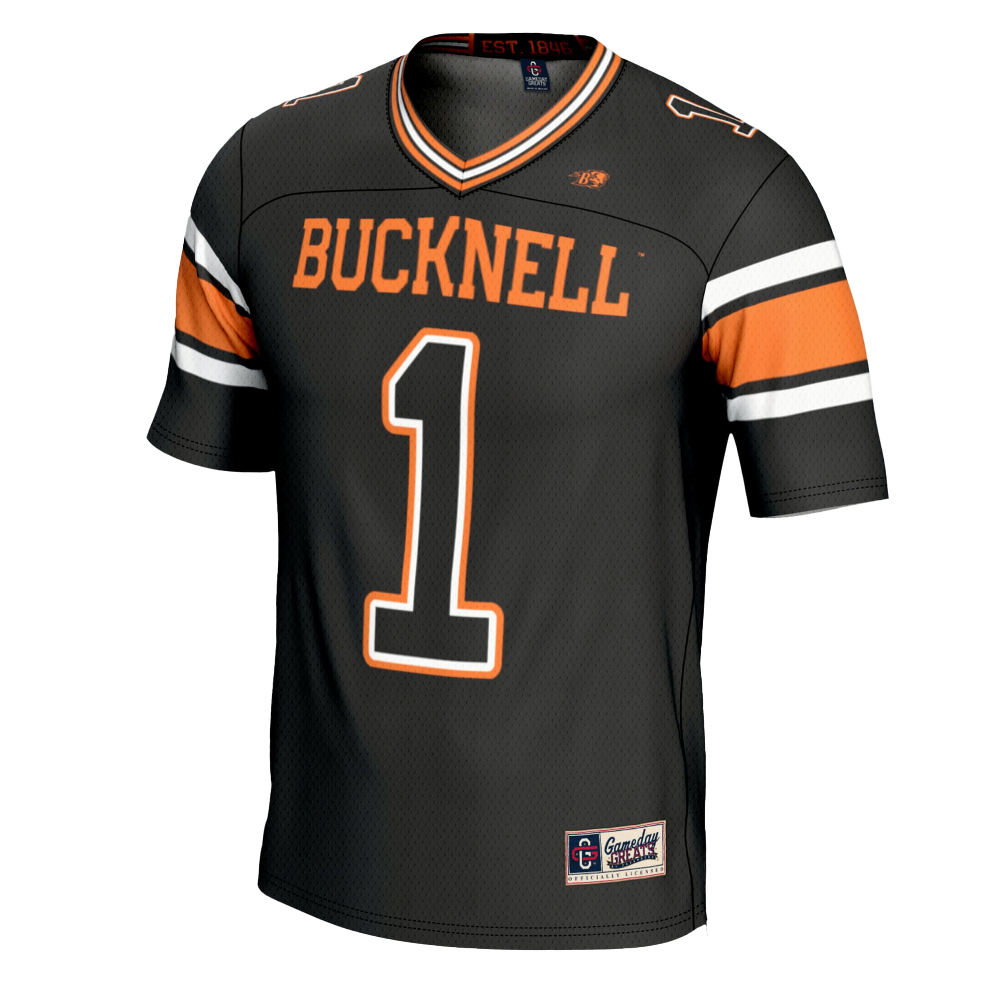 #1 Bucknell Bison Football Jersey Black - front view