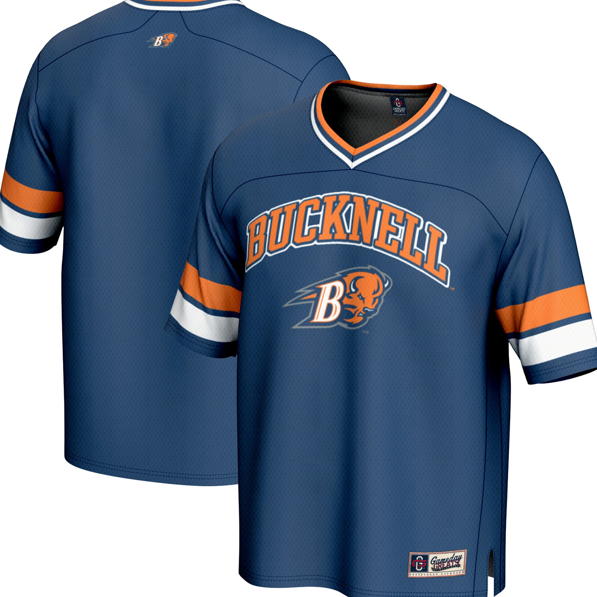 Bucknell Bison Spirit Football Jersey Blue - front and back view