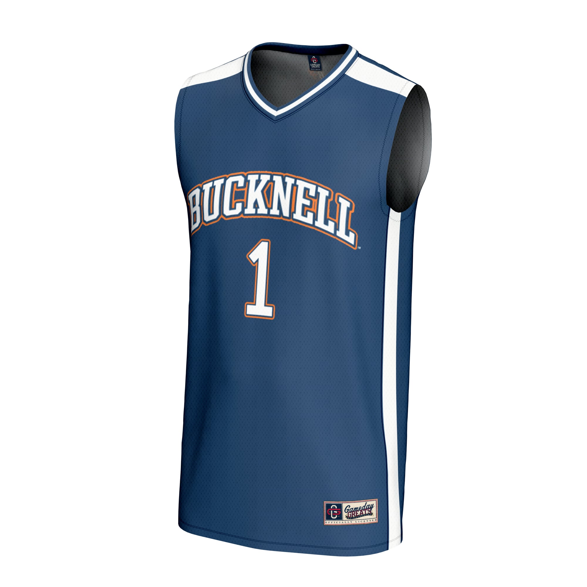#1 Bucknell Bison Unisex Lightweight Basketball Fashion Jersey Blue - front view