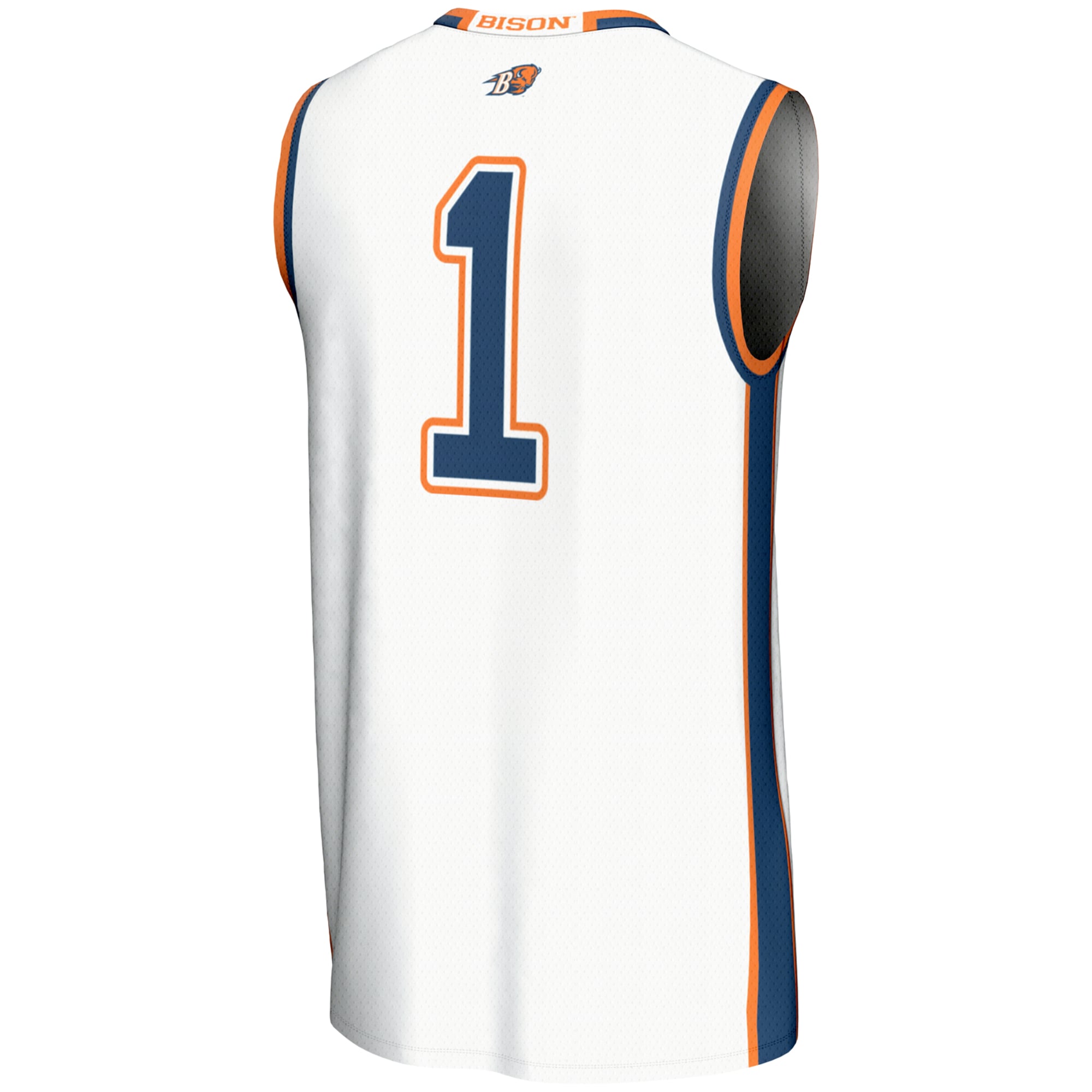 #1 Bucknell Bison Youth Lightweight Basketball Jersey White - back view