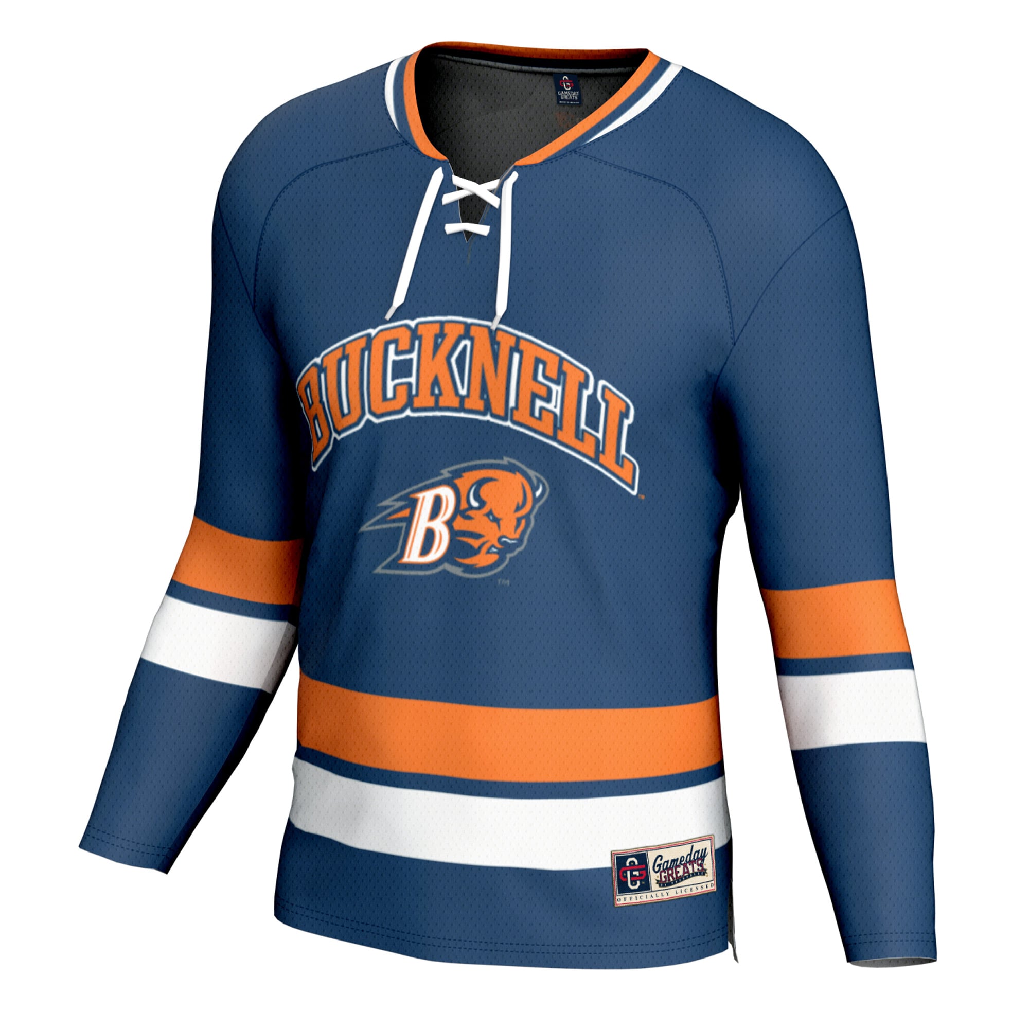 Bucknell Bison Youth Spirit Hockey Jersey Blue - front view