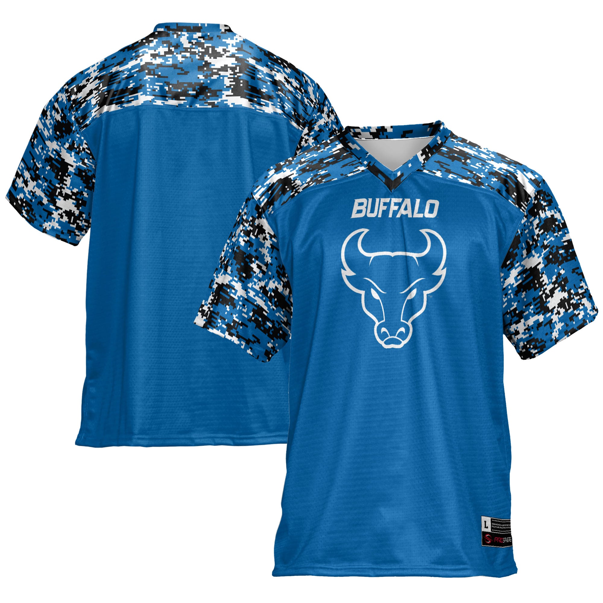 Buffalo Bulls Football Jersey Royal - front and back view