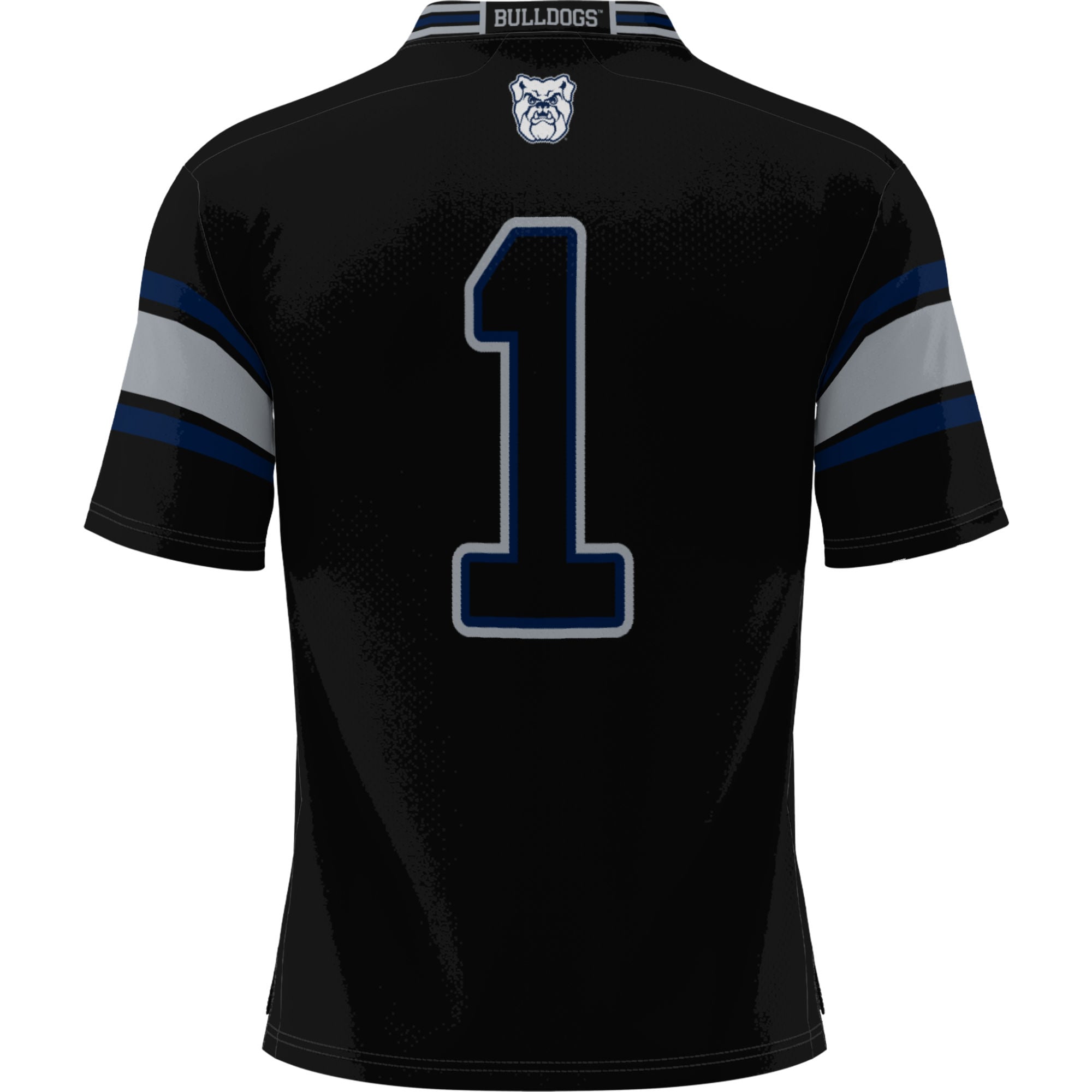 #1 Butler Bulldogs Youth Football Jersey Black - back view