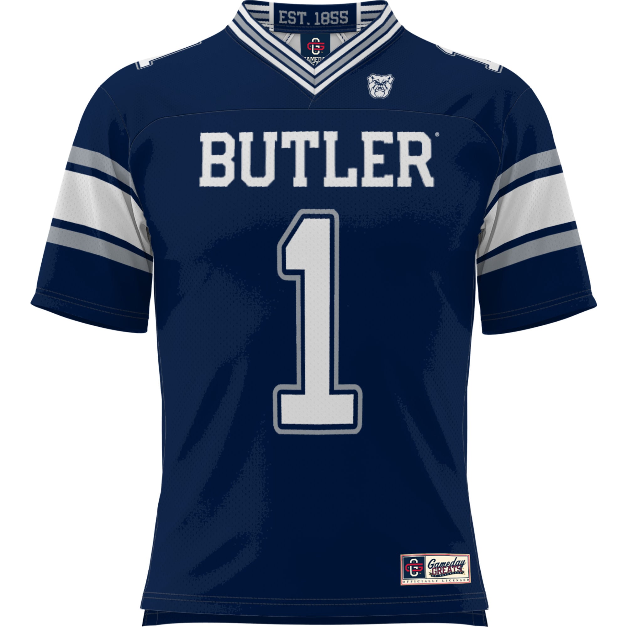 #1 Butler Bulldogs Football Jersey Navy - front view