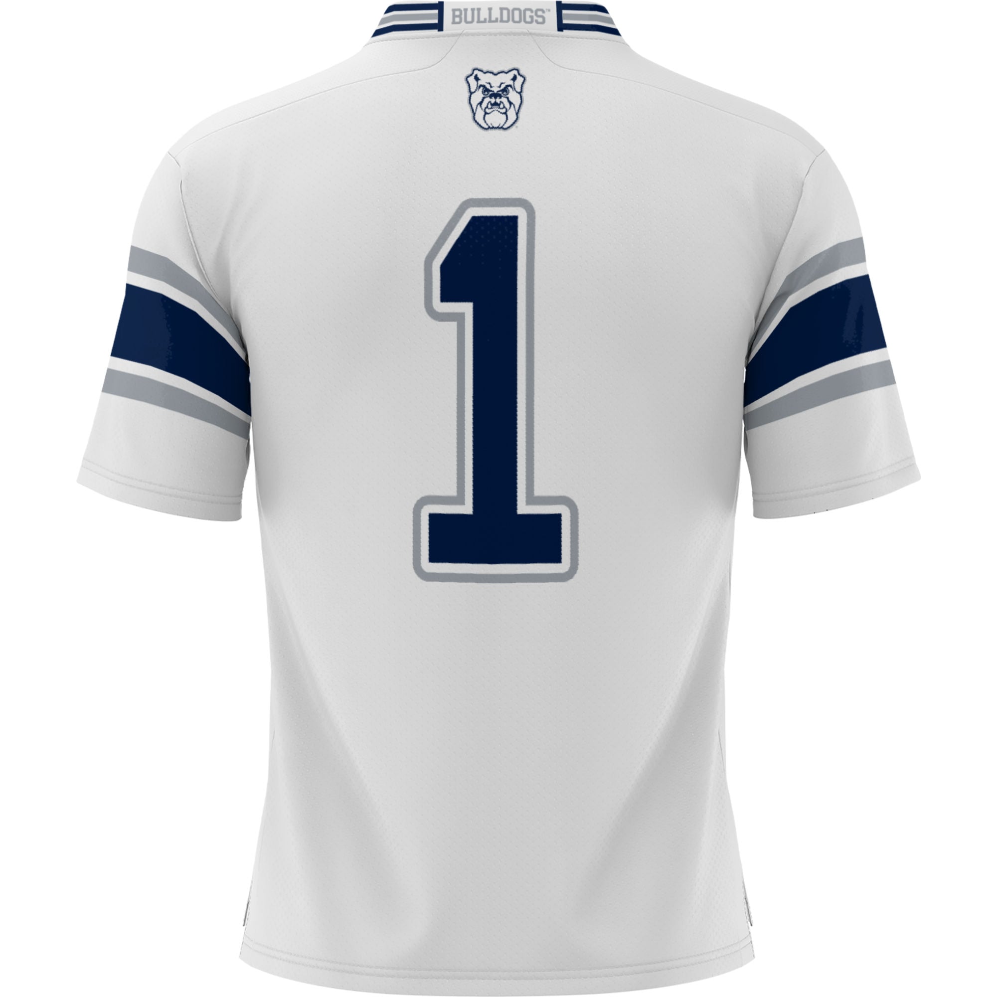 #1 Butler Bulldogs Youth Football Jersey White - back view