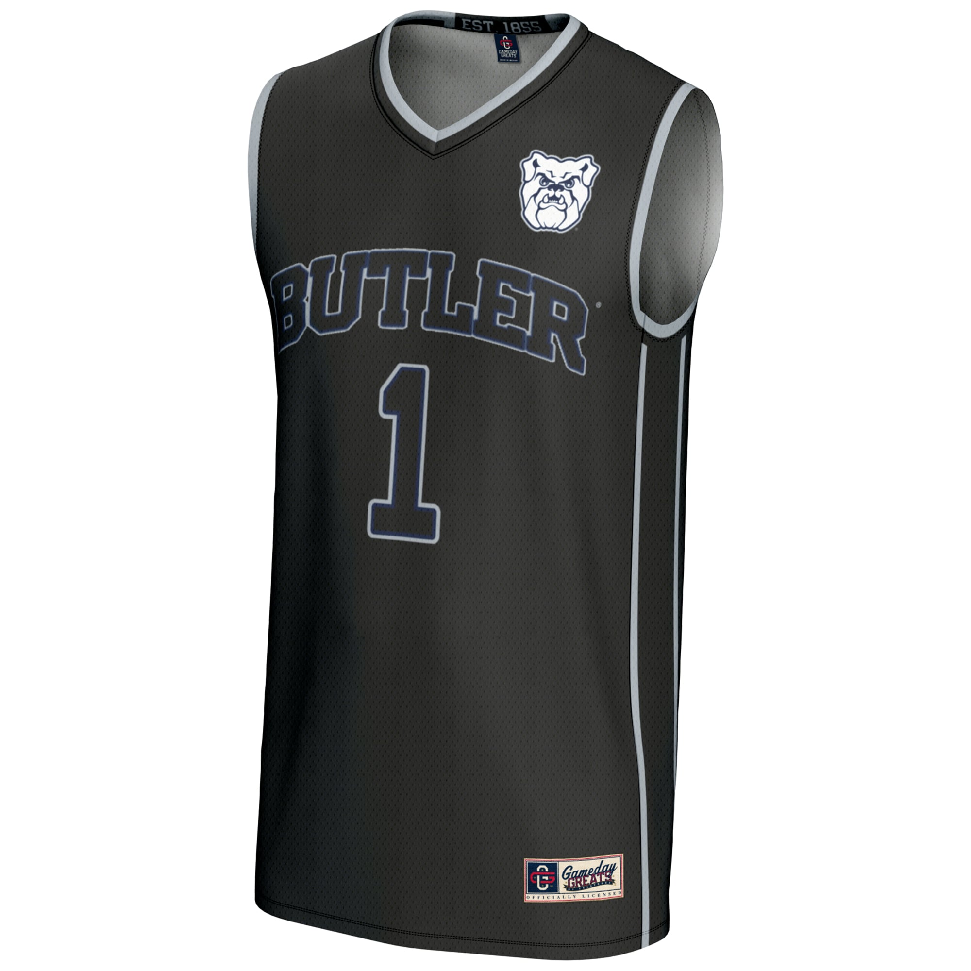 #1 Butler Bulldogs Lightweight Basketball Jersey Black - front view