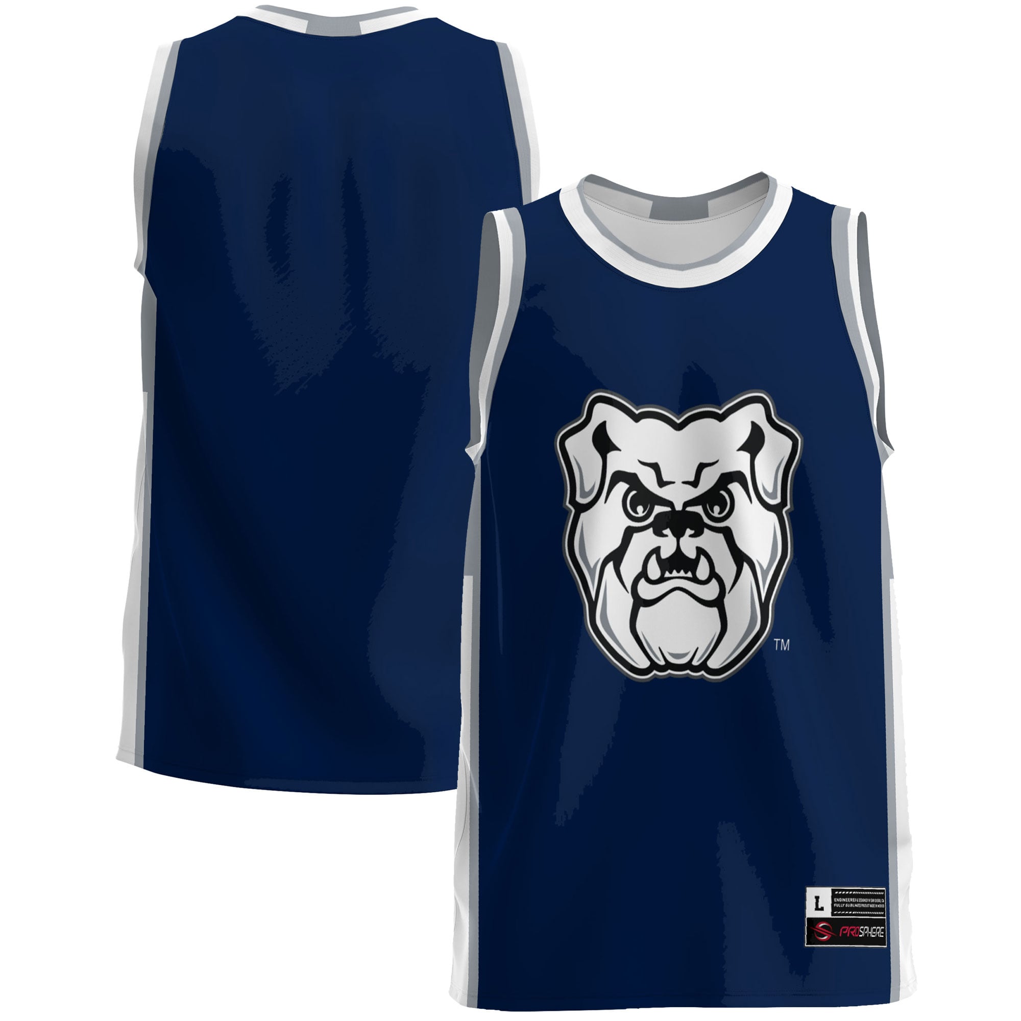 Butler Bulldogs Lightweight Basketball Jersey Blue - front and back view