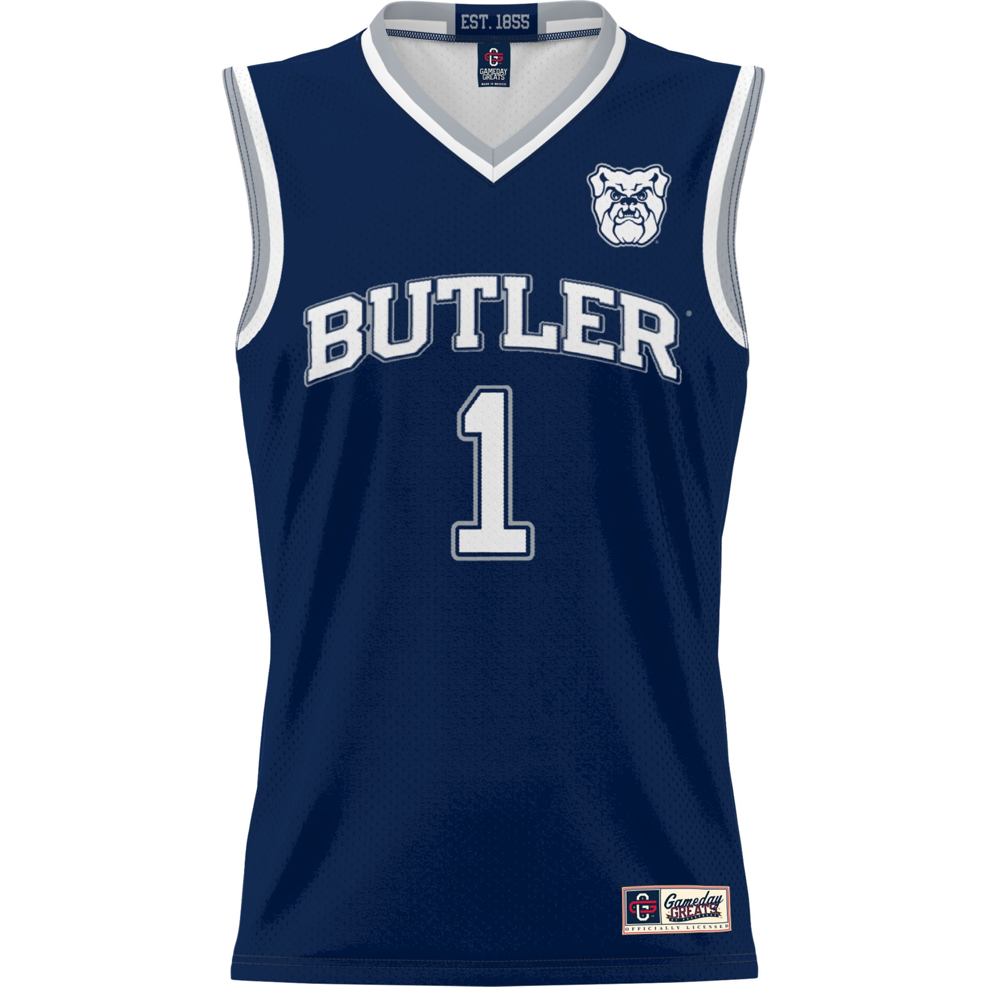 #1 Butler Bulldogs Youth Lightweight Basketball Jersey Navy - front view