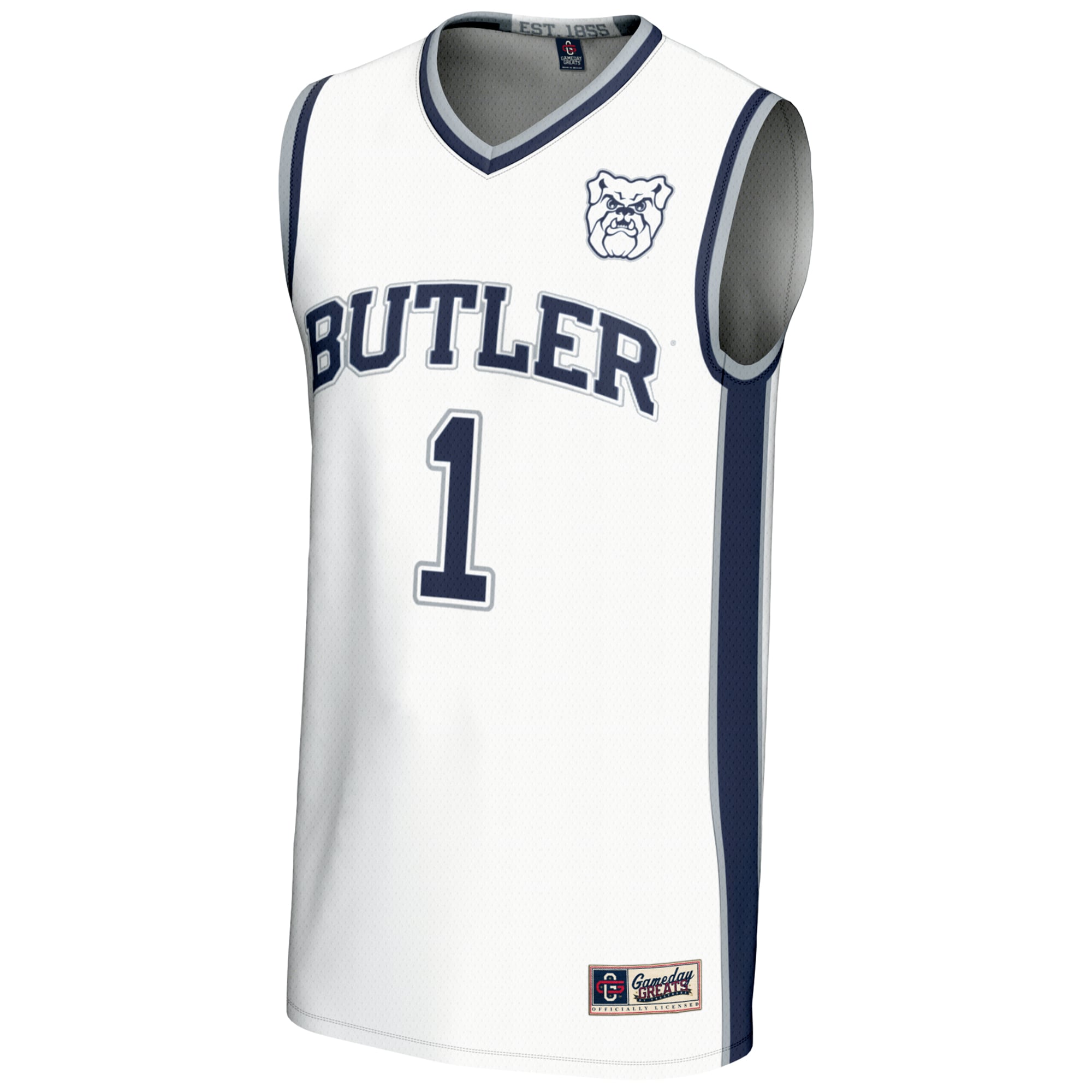 #1 Butler Bulldogs Lightweight Basketball Jersey White - front view