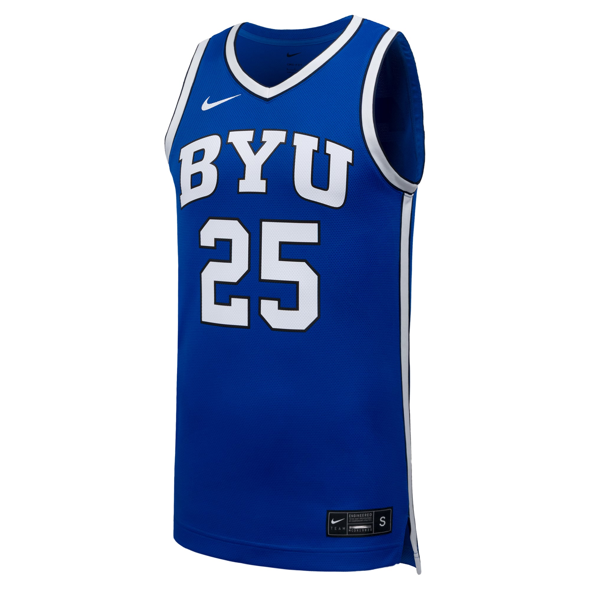 #25 BYU Cougars Basketball Jersey Royal - front view