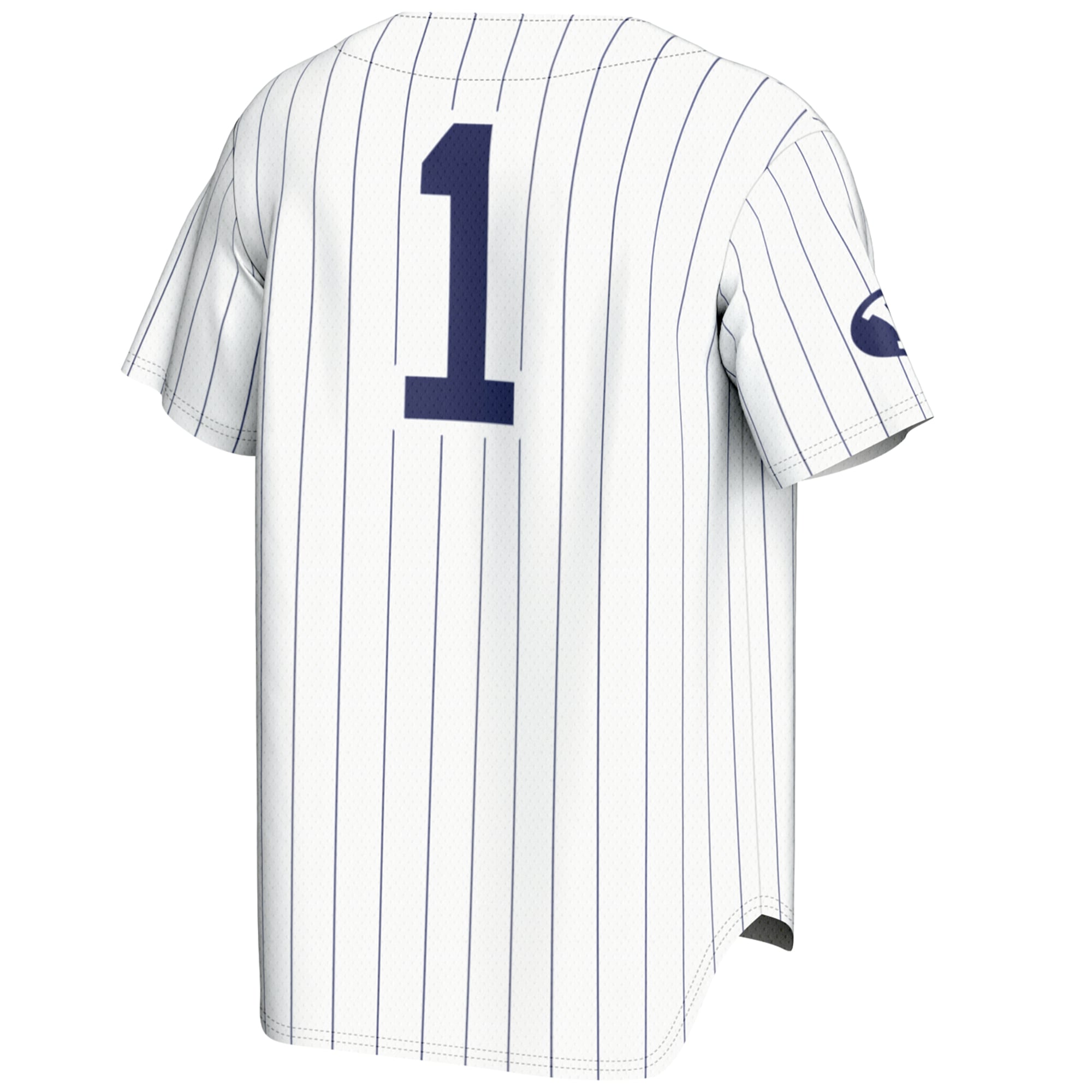 #1 BYU Cougars Lightweight Baseball Jersey White - back view