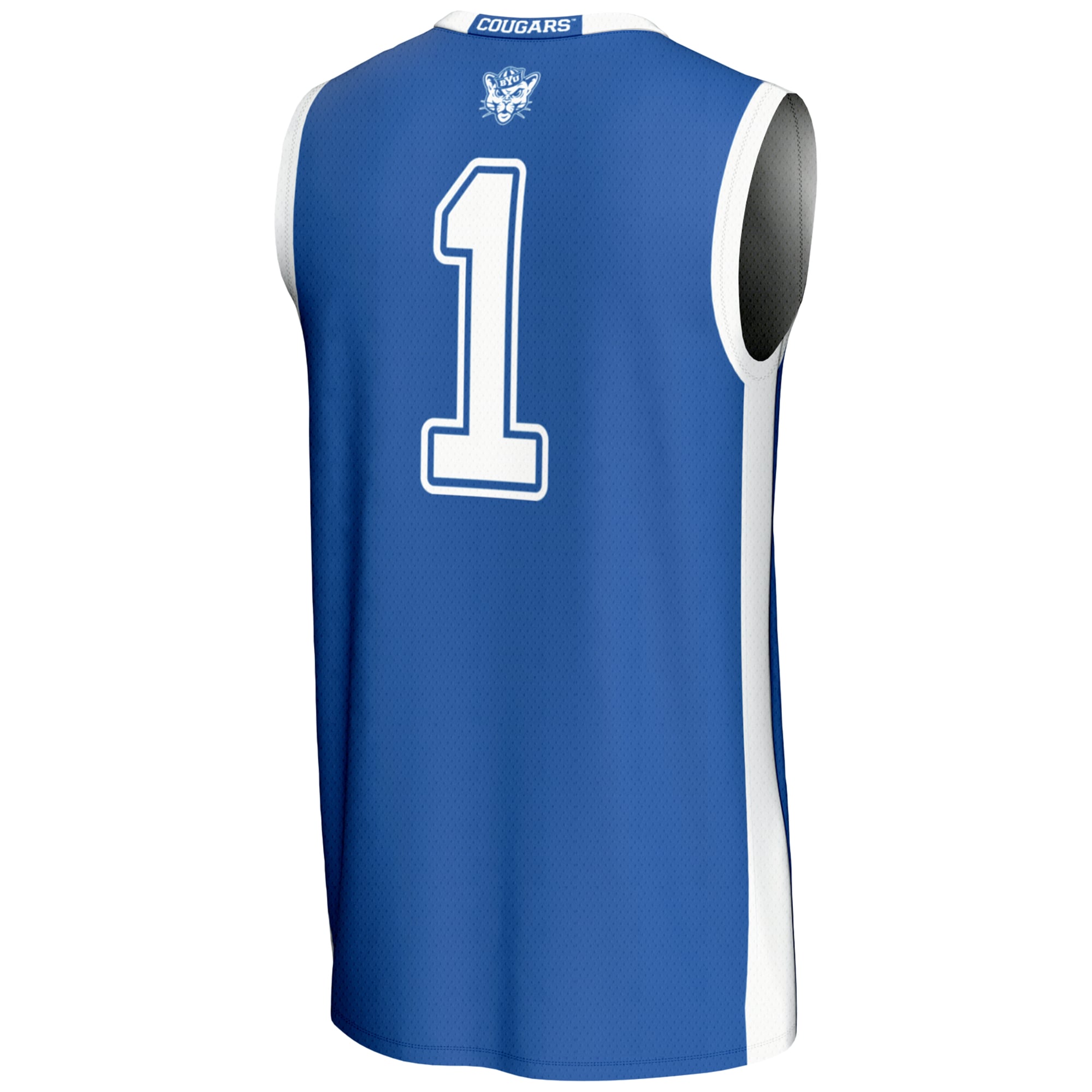 #1 BYU Cougars Lightweight Basketball Jersey Royal - back view
