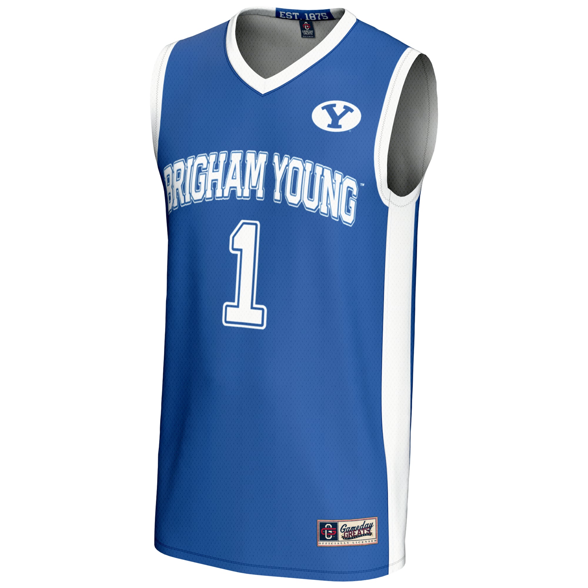 #1 BYU Cougars Lightweight Basketball Jersey Royal - front view
