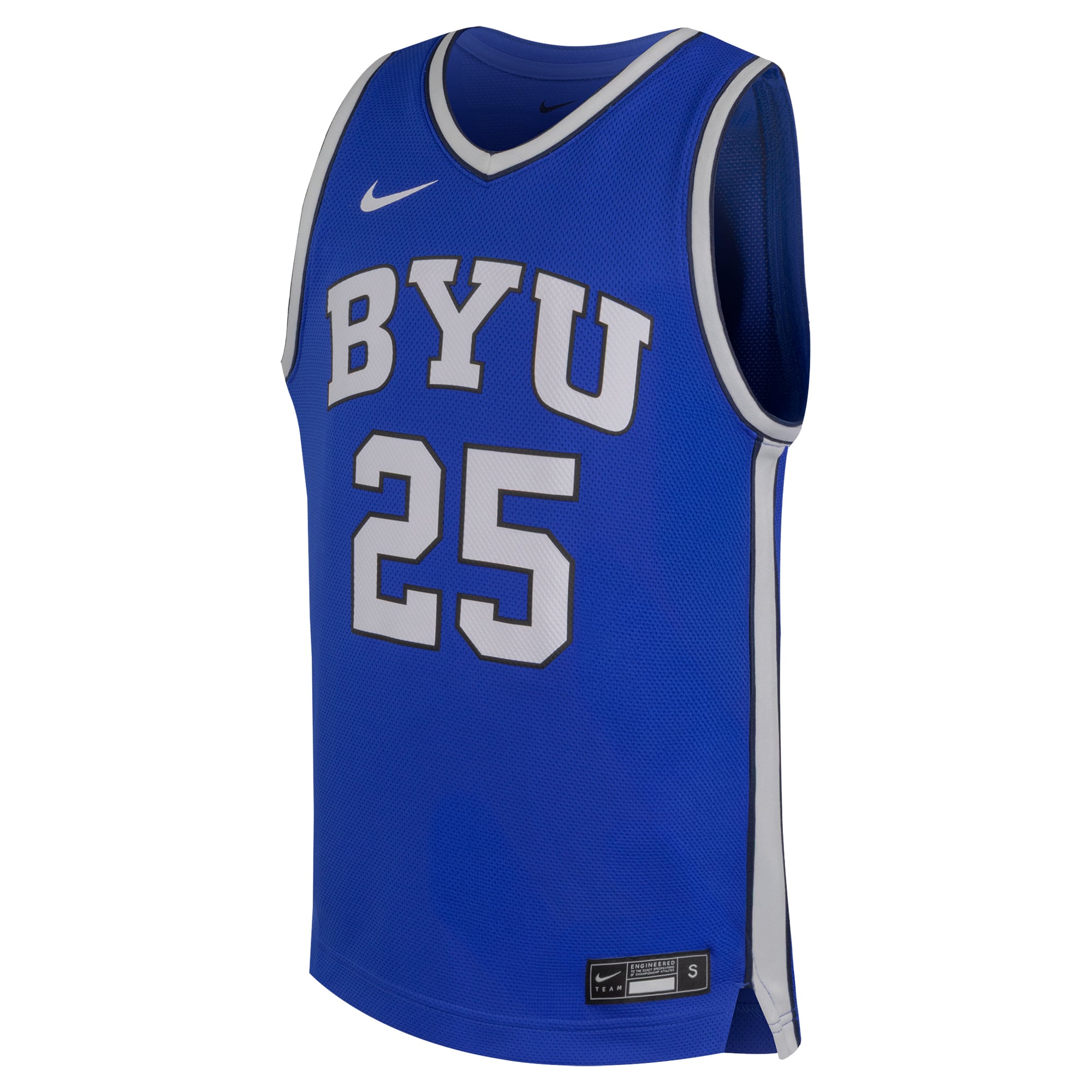 #25 BYU Cougars Youth Basketball Jersey Royal - front view