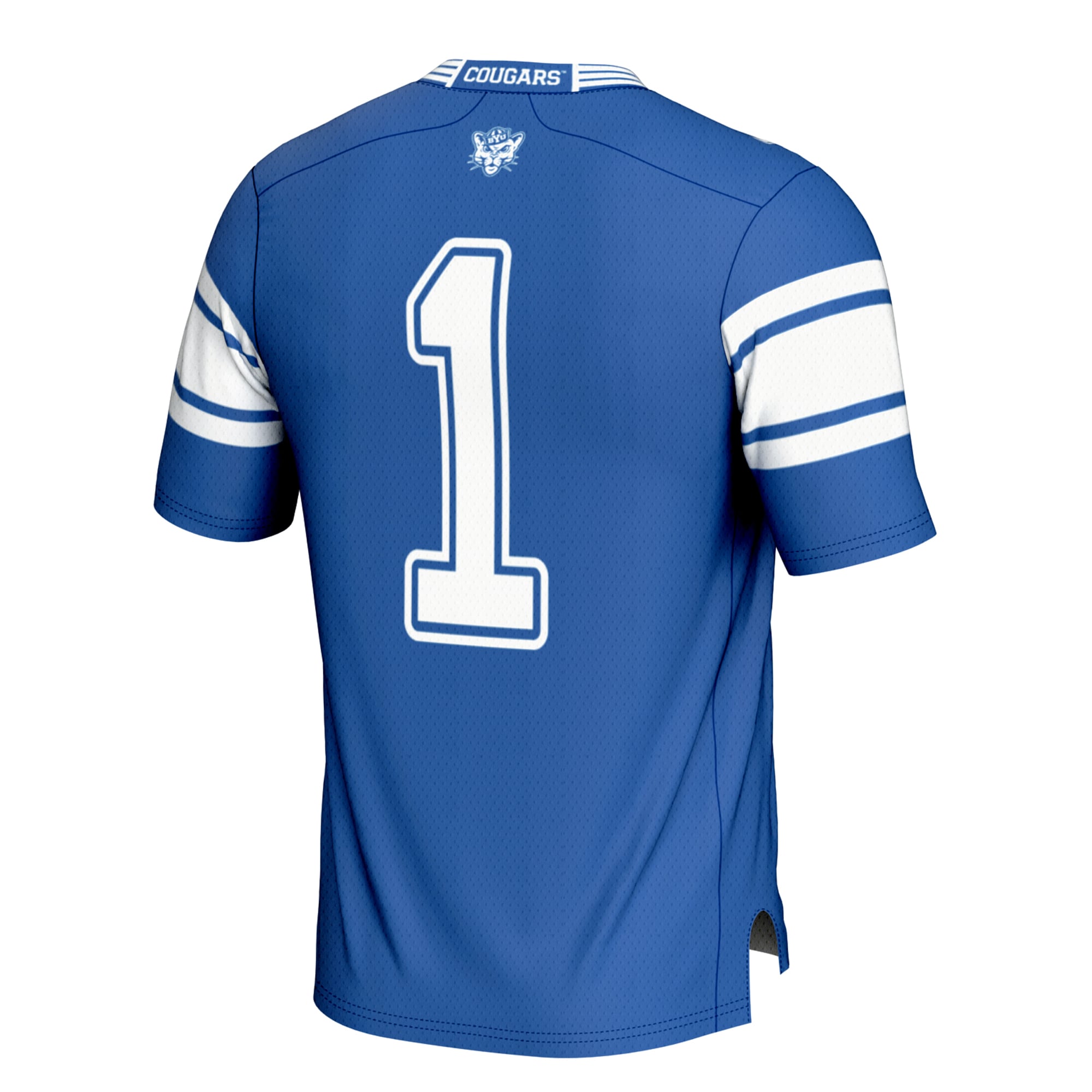 #1 BYU Cougars Youth Football Jersey Royal - back view