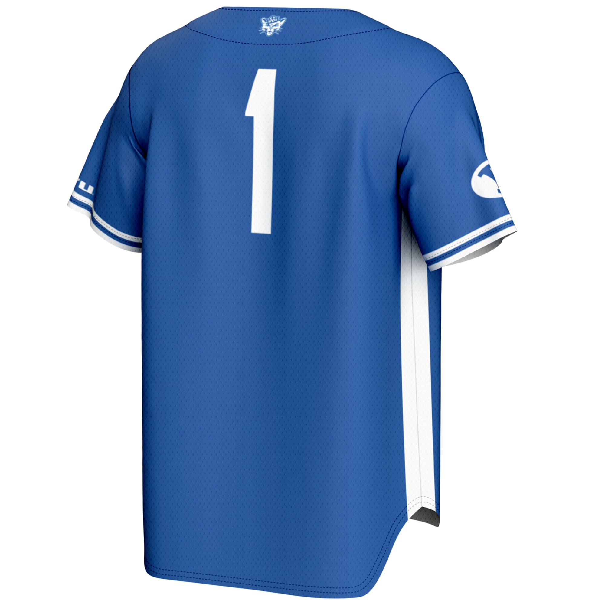 #1 BYU Cougars Youth Lightweight Baseball Jersey Royal - back view