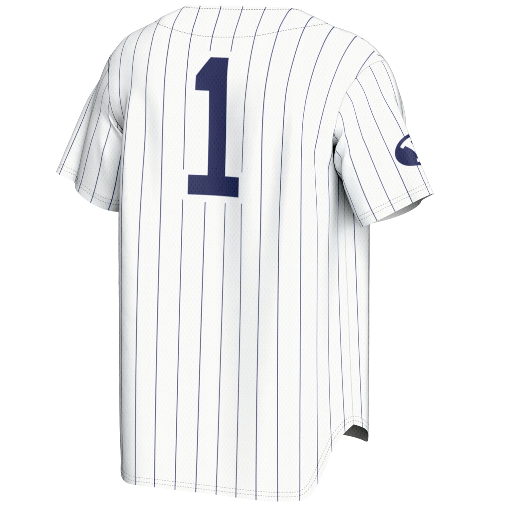 #1 BYU Cougars Youth Lightweight Baseball Jersey White - back view