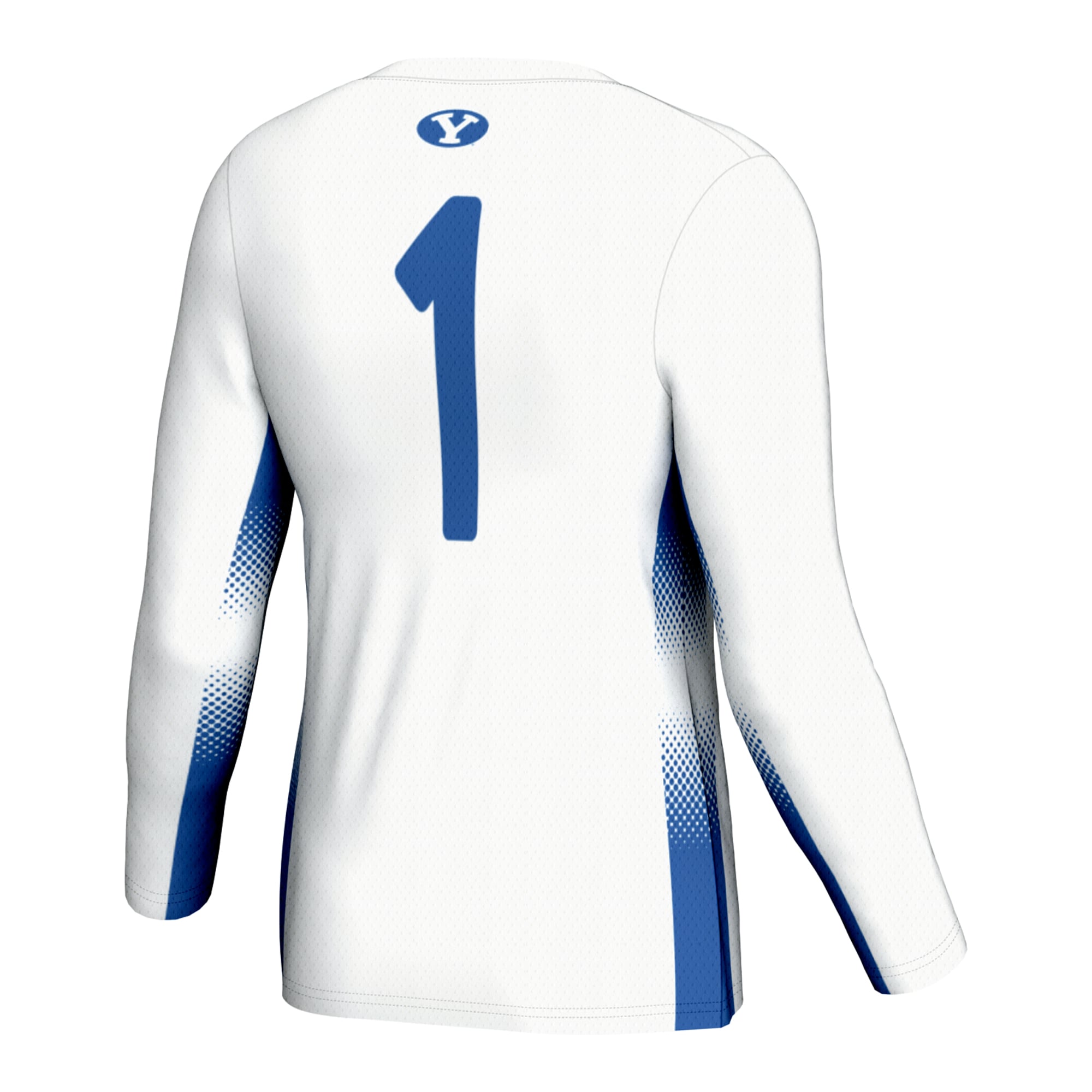 #1 BYU Cougars Youth Lightweight Women's Volleyball Jersey White - back view