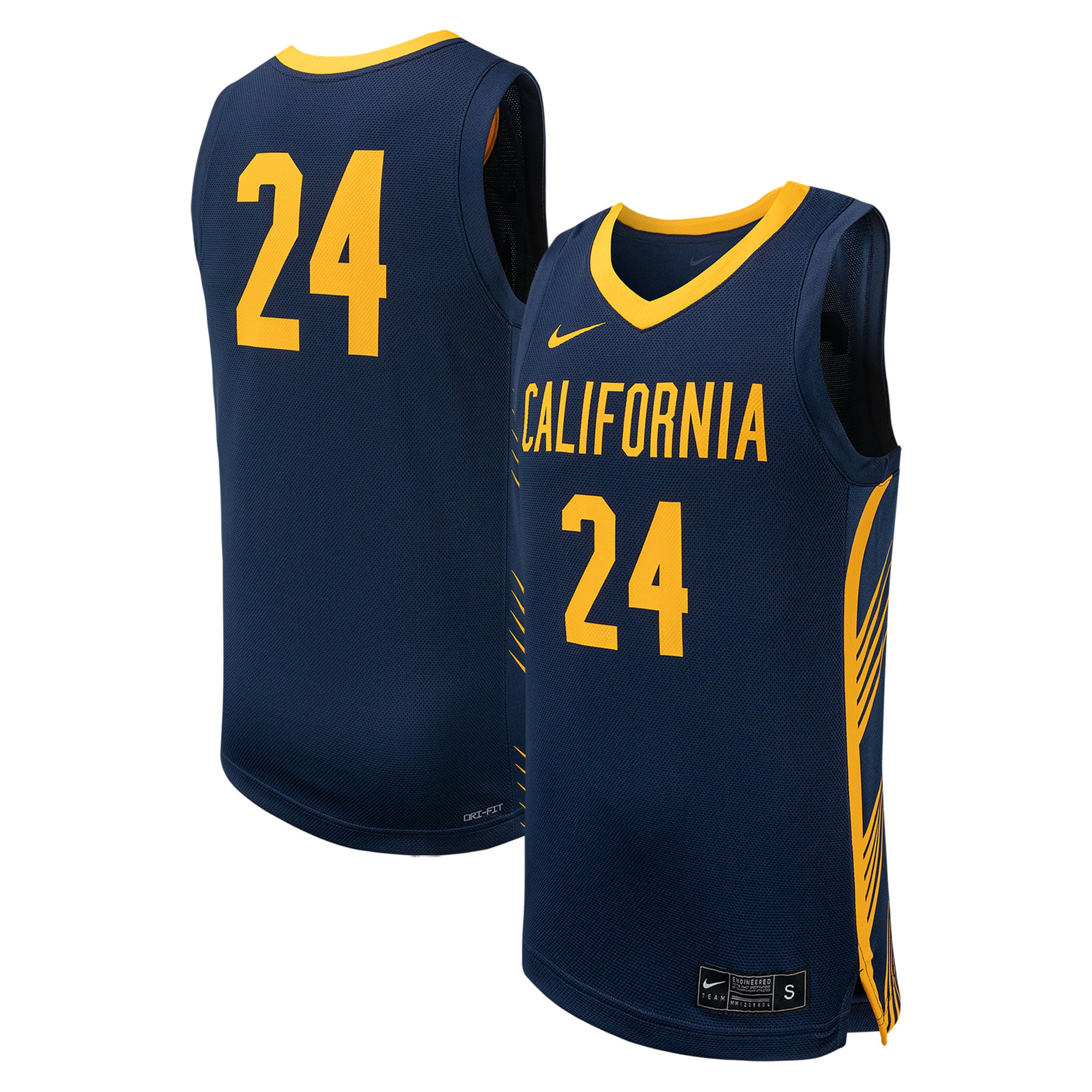 #24 Cal Bears Basketball Jersey Navy - front and back view