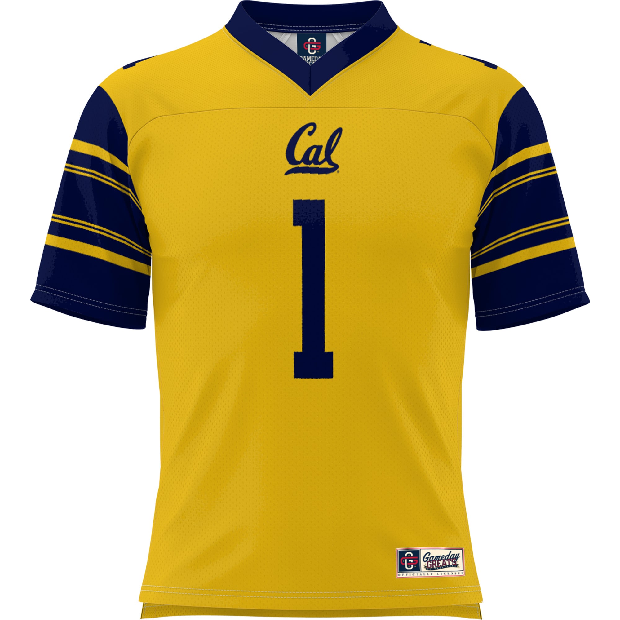 #1 Cal Bears Youth Football Jersey Gold - front view