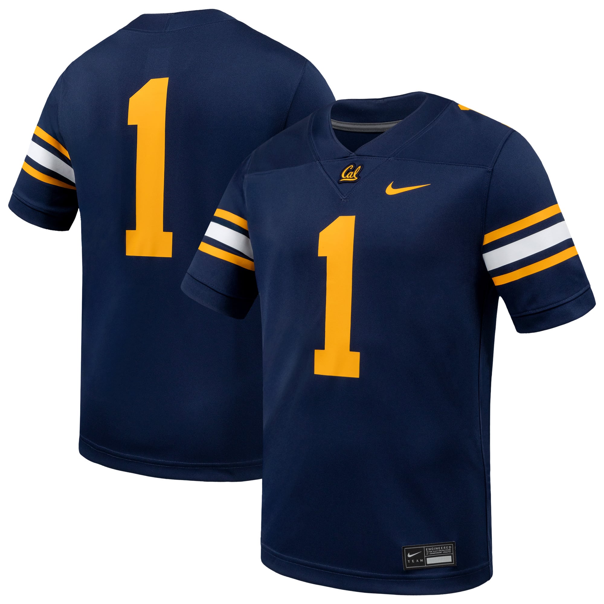 #1 Cal Bears Football Jersey Navy - front and back view