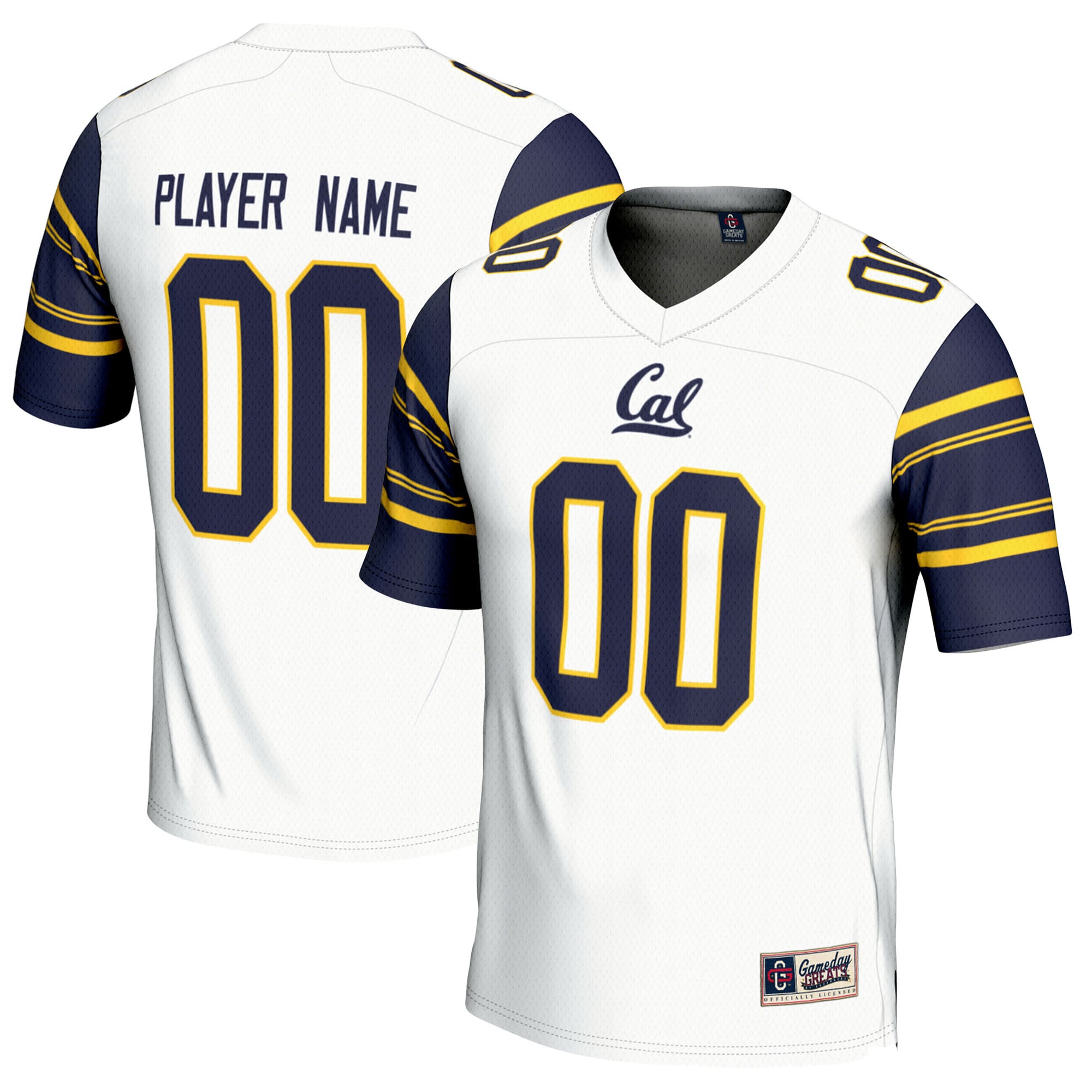 Cal Bears Football Jersey White - front and back view