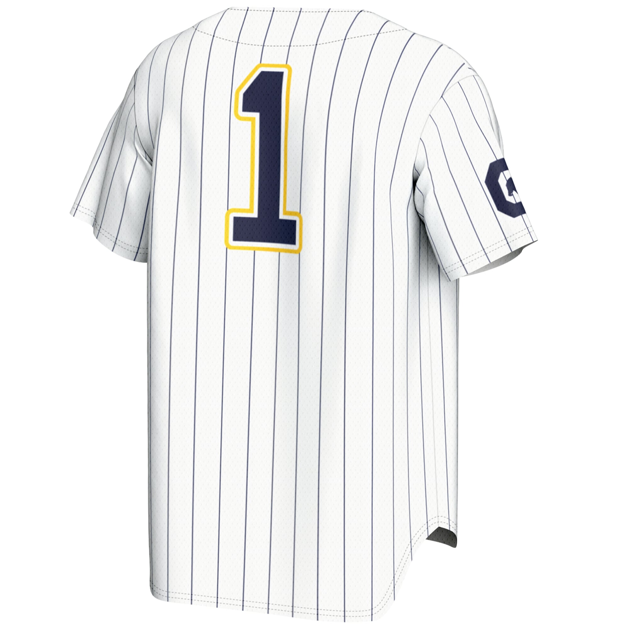 #1 Cal Bears Lightweight Baseball Fashion Jersey White - back view