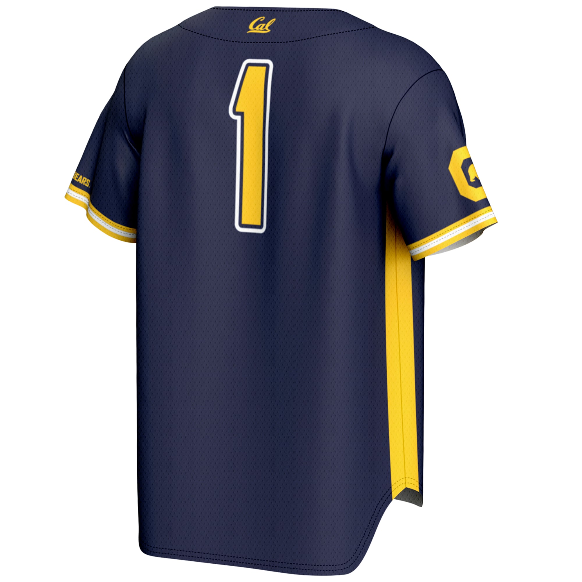 #1 Cal Bears Lightweight Baseball Jersey Navy - back view