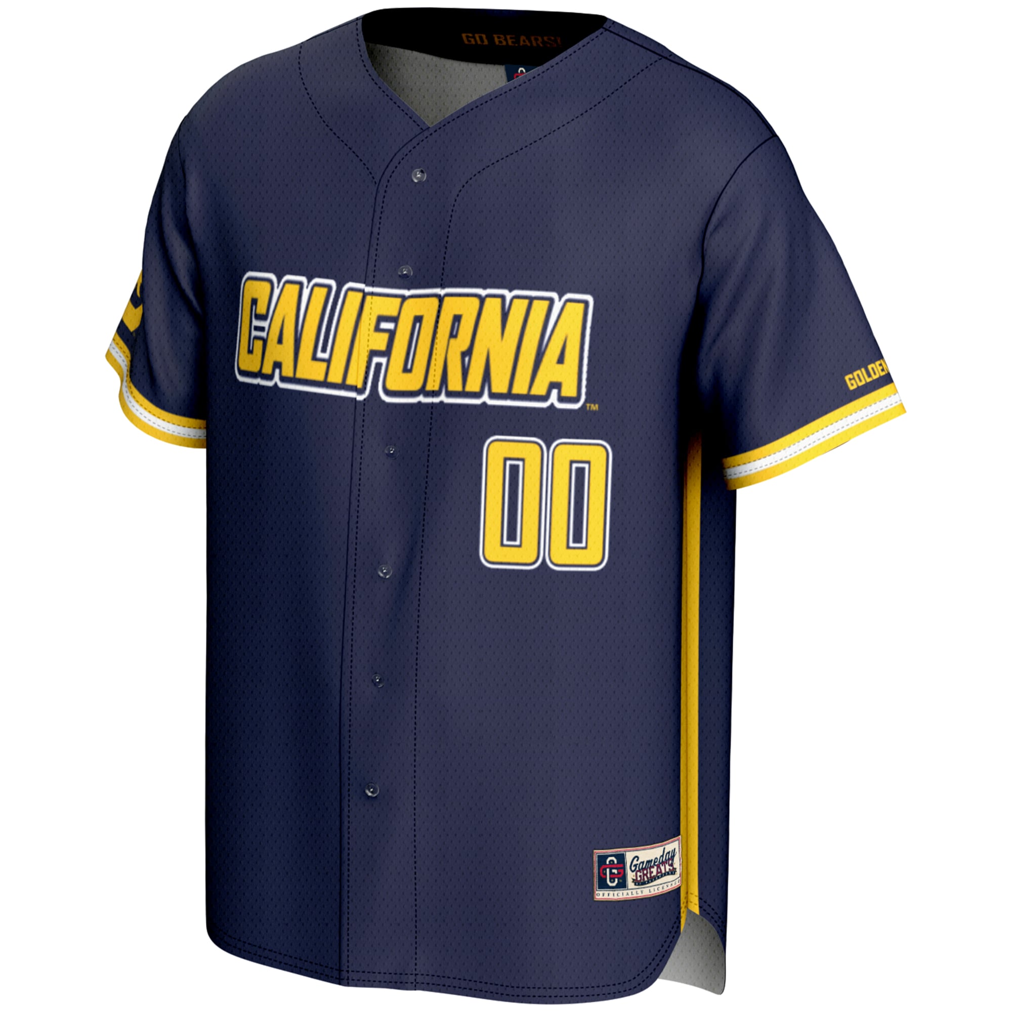 Cal Bears Lightweight Baseball Jersey Navy - front view