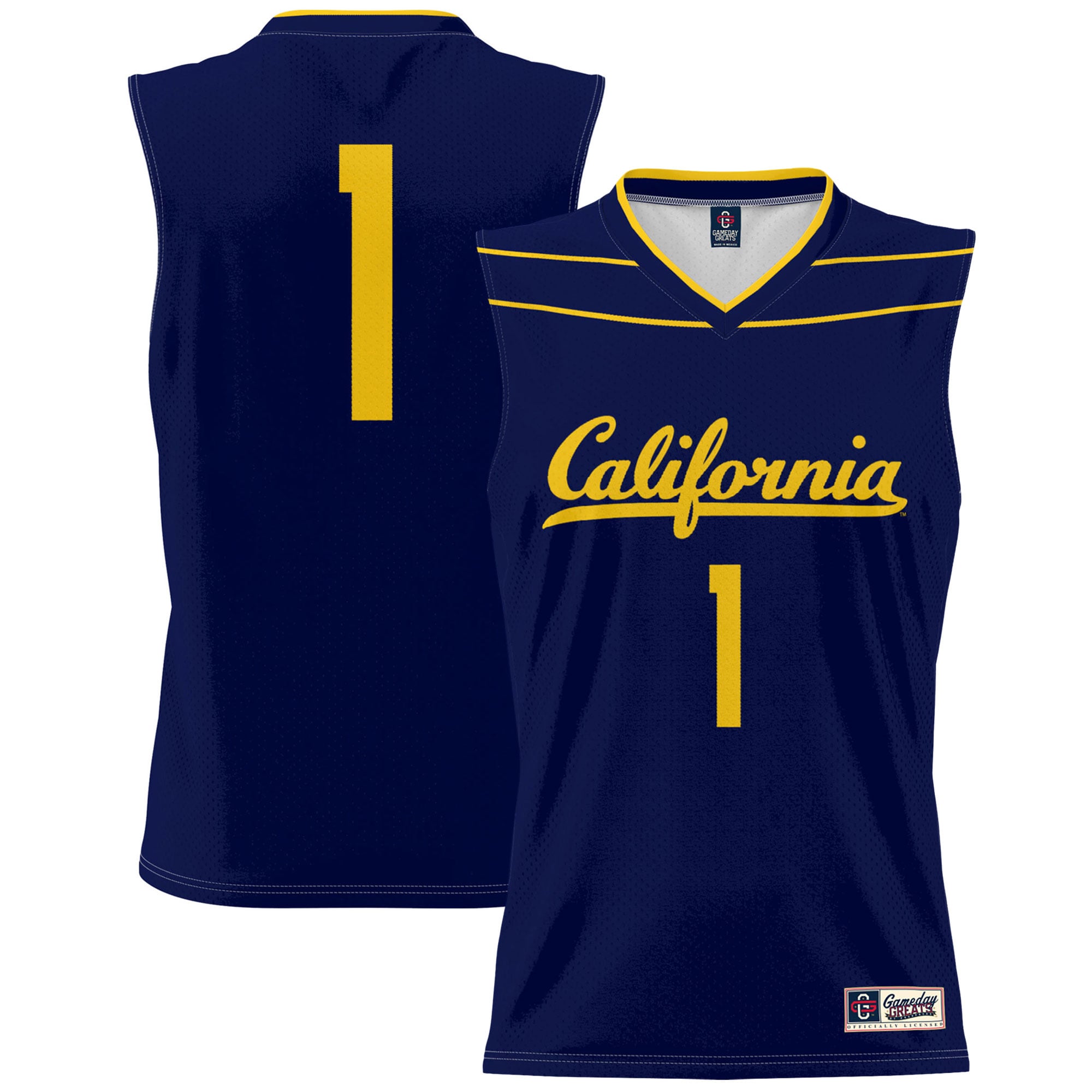 #1 Cal Bears Lightweight Basketball Fashion Jersey Navy - front and back view