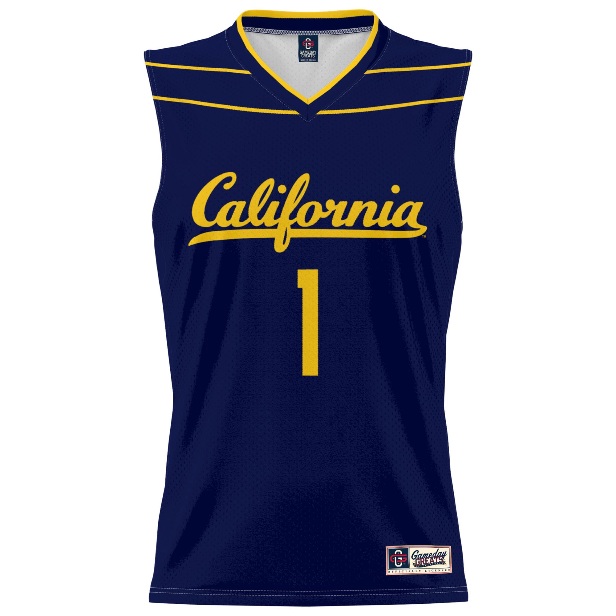 #1 Cal Bears Lightweight Basketball Fashion Jersey Navy - front view