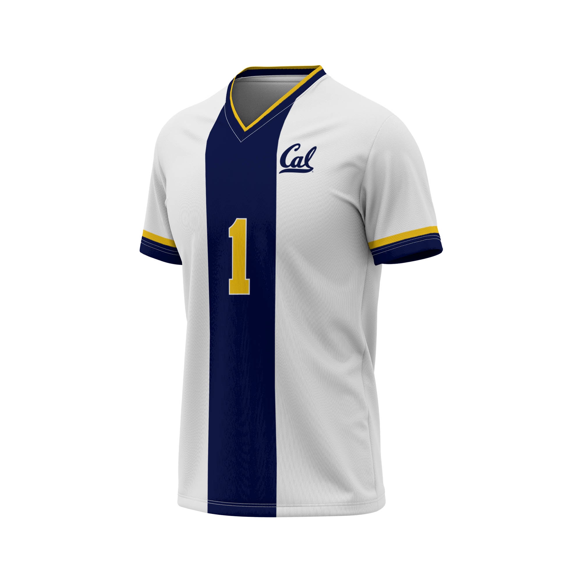 #1 Cal Bears Lightweight Soccer Fashion Jersey White - front view