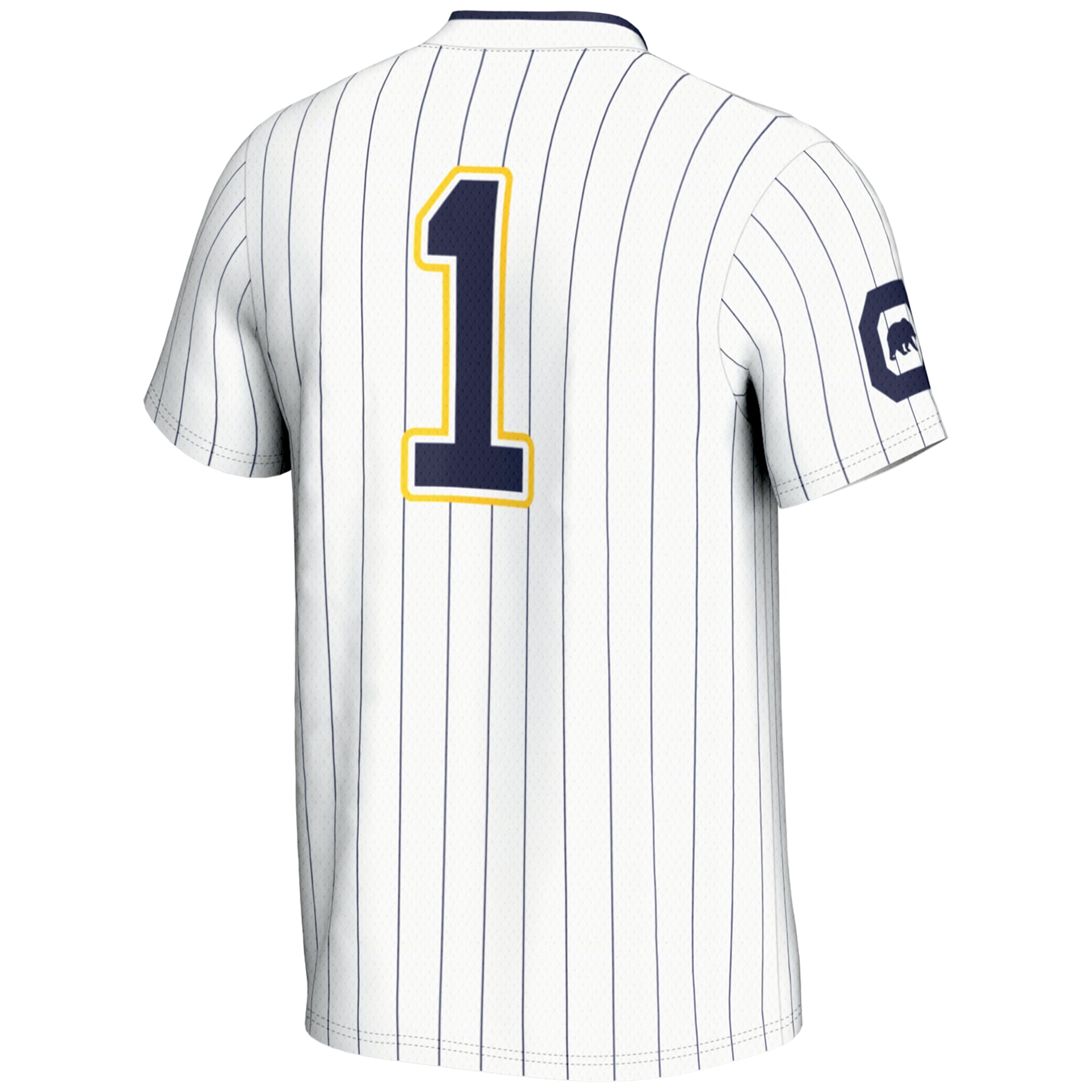 #1 Cal Bears Lightweight Softball Jersey White - back view