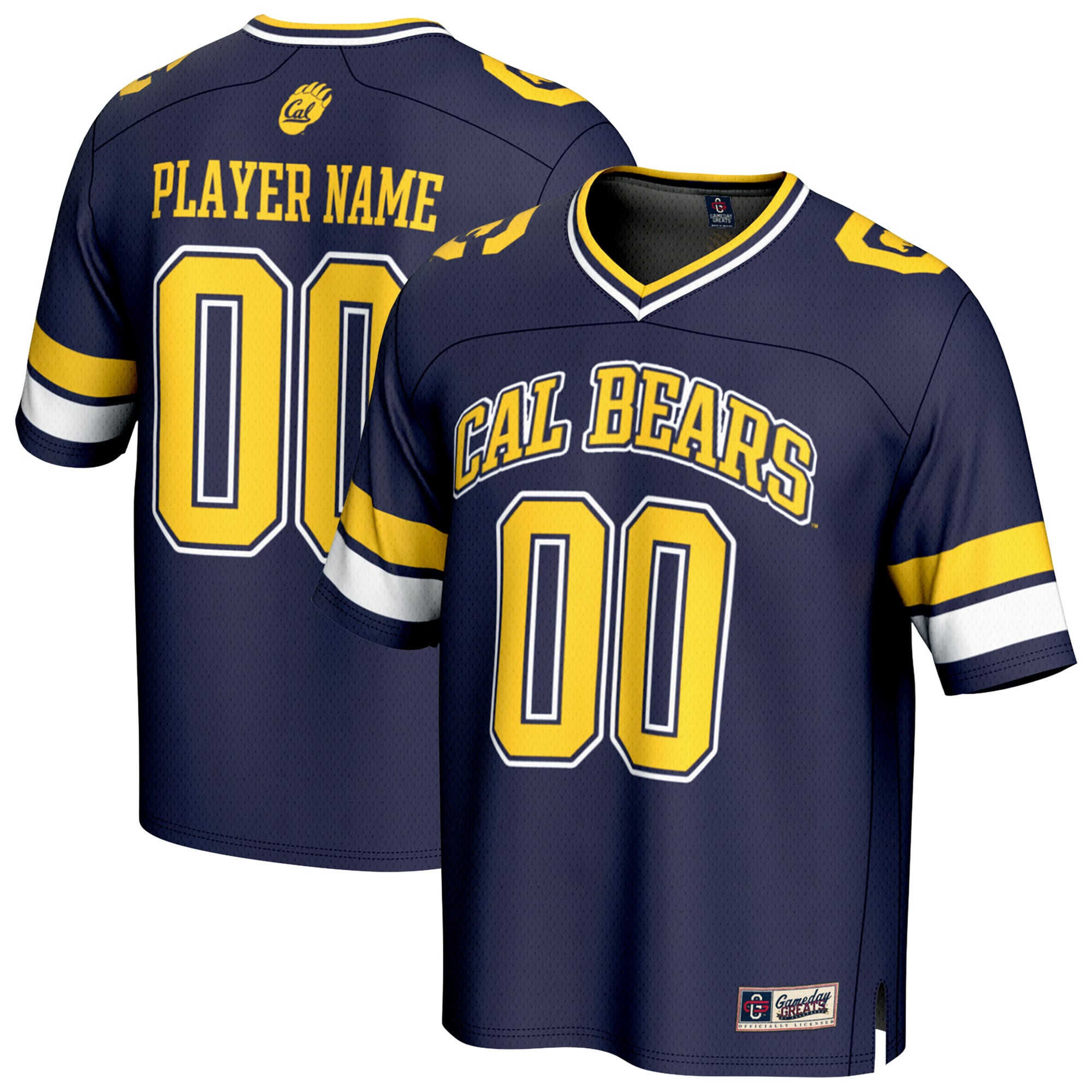 Cal Bears Unisex Football Fashion Jersey Navy - front and back view