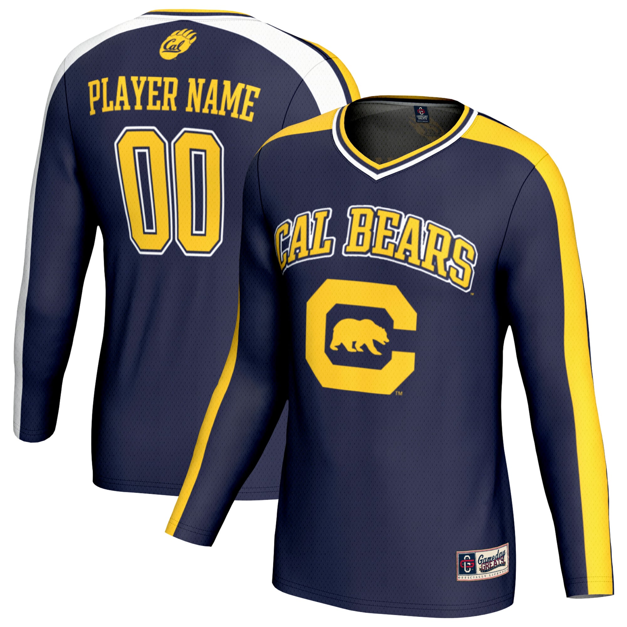 Cal Bears Unisex Lightweight Collegiate Volleyball Fashion Jersey Navy - front and back view