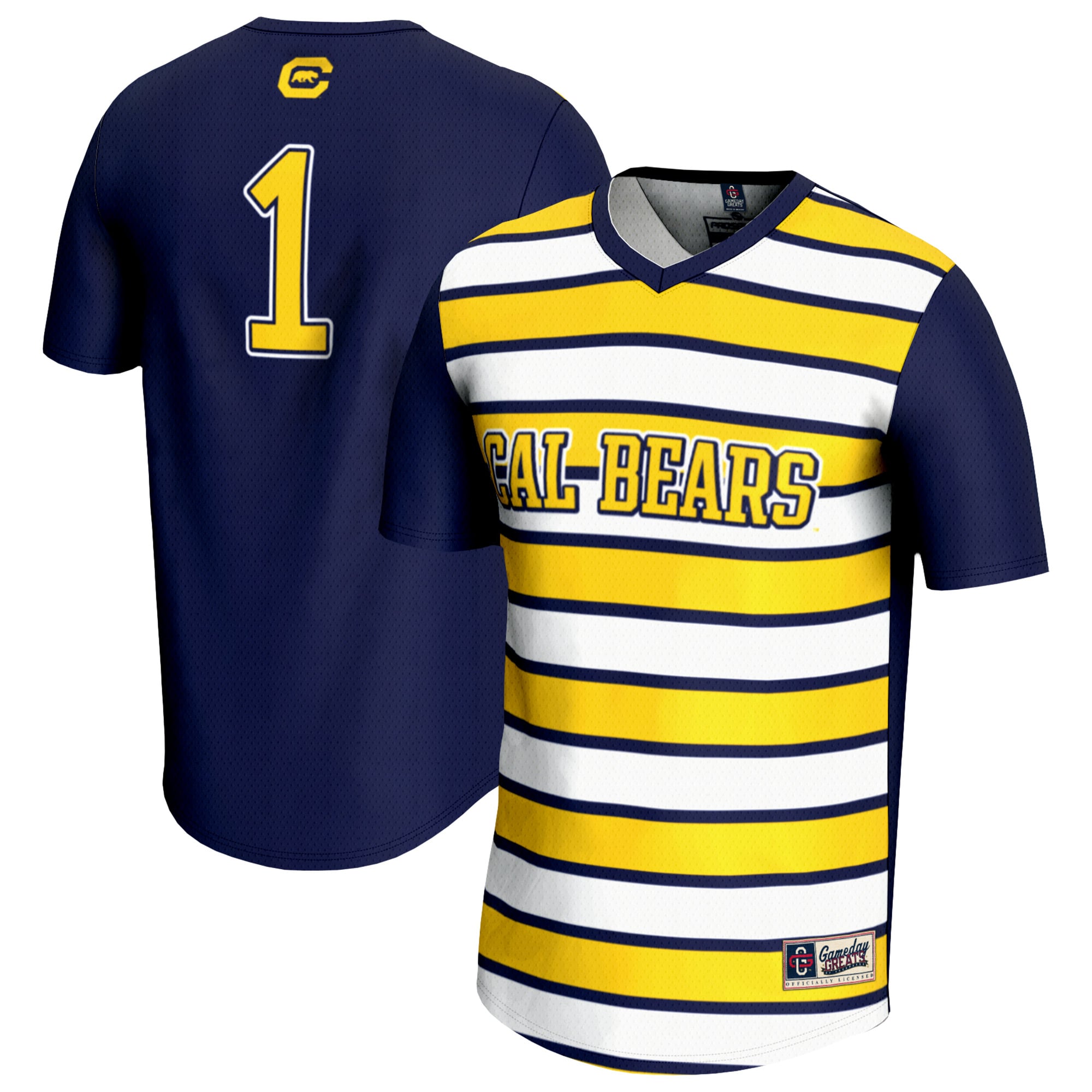 #1 Cal Bears Unisex Lightweight Soccer Fashion Jersey Navy - front and back view