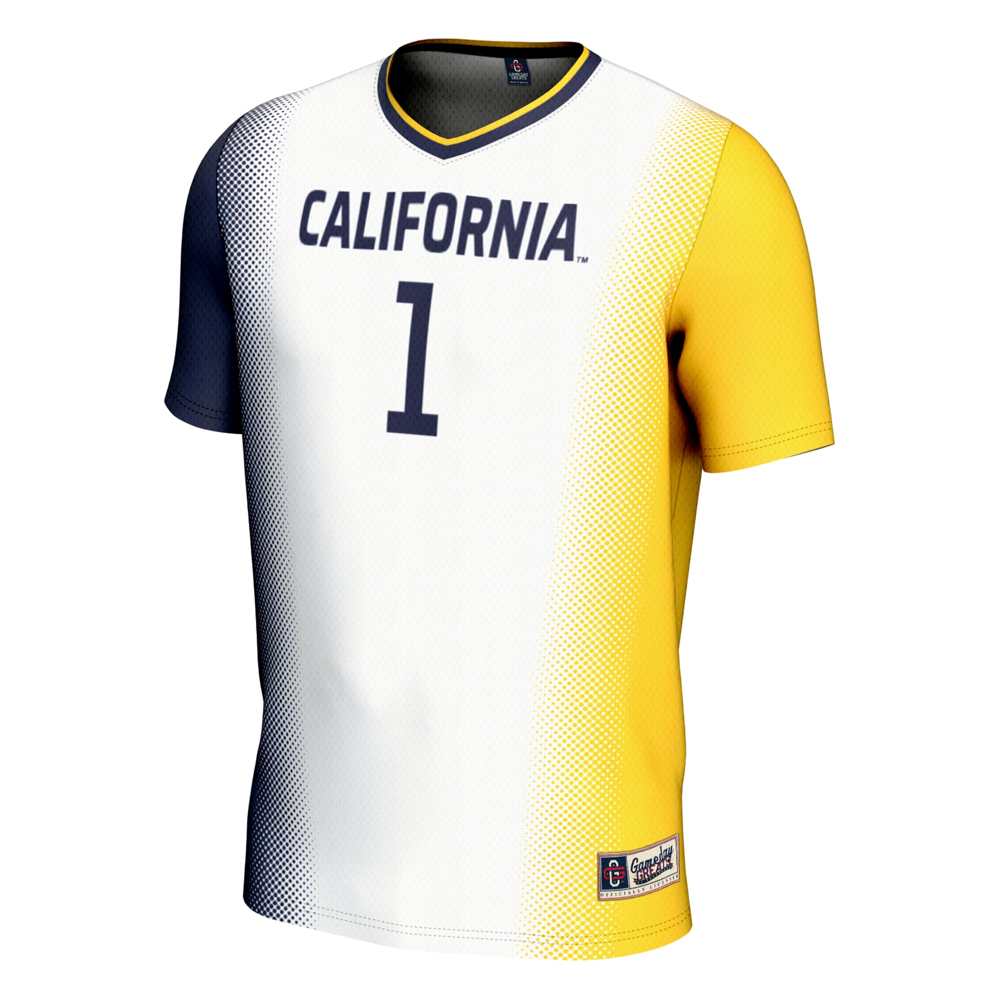 #1 Cal Bears Unisex Lightweight Women's Soccer Jersey White - front view