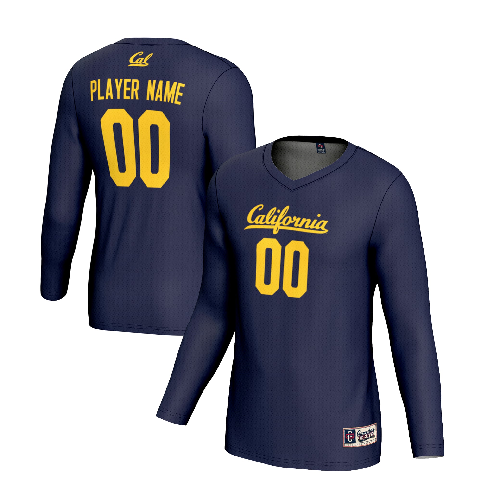 Cal Bears Unisex Lightweight Women's Volleyball Jersey Navy - front and back view