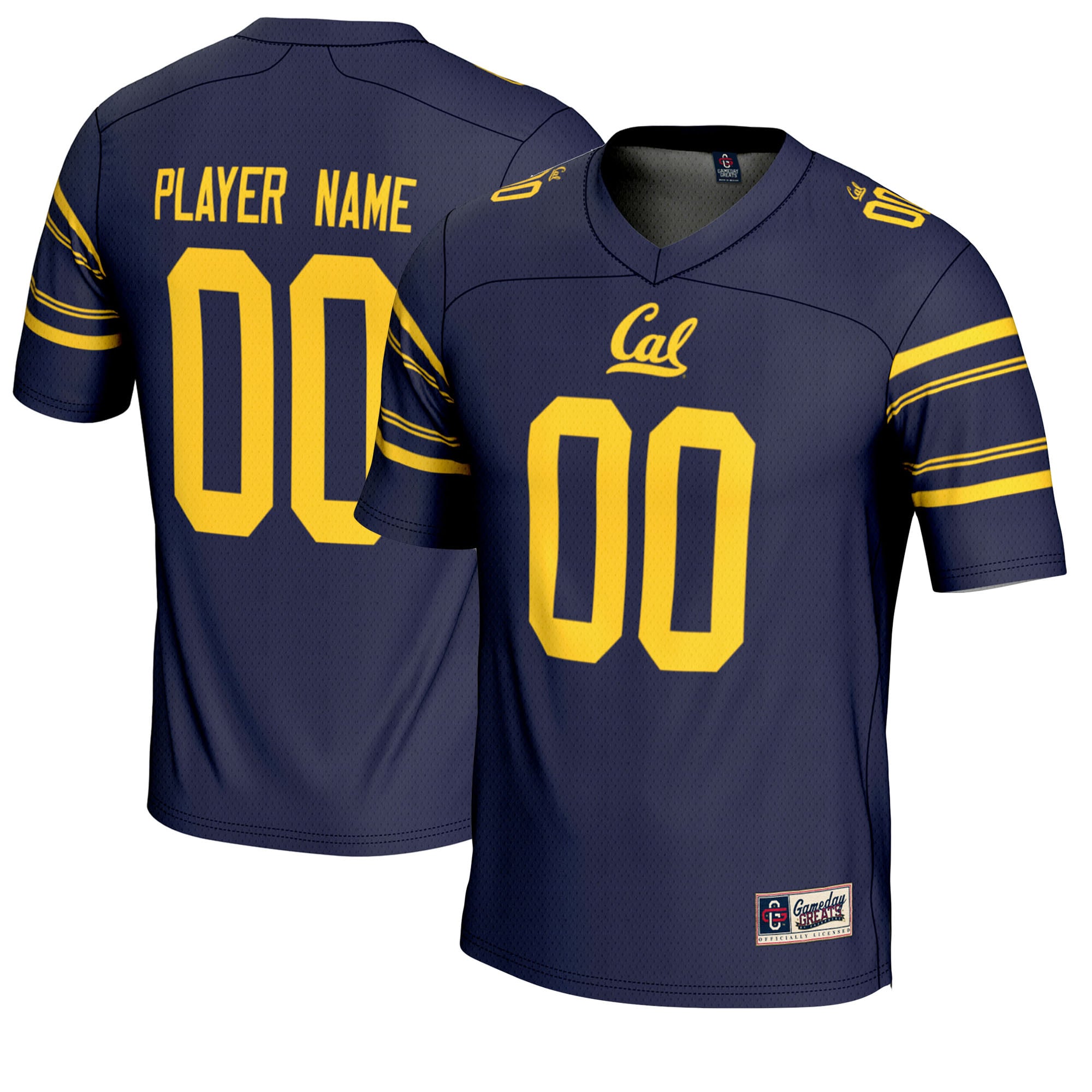 Cal Bears Youth Football Jersey Navy - front and back view